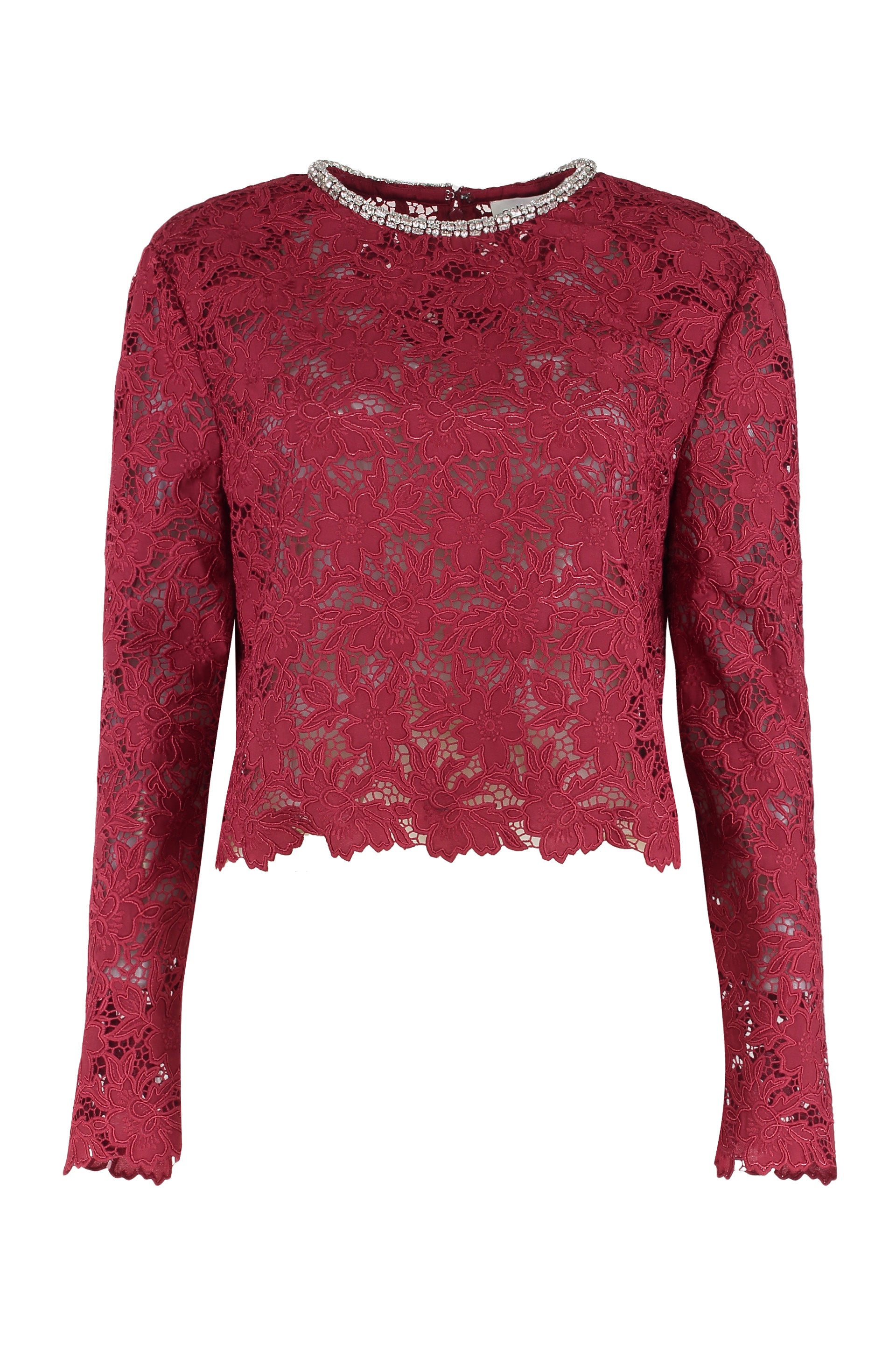 Lace top with crystals