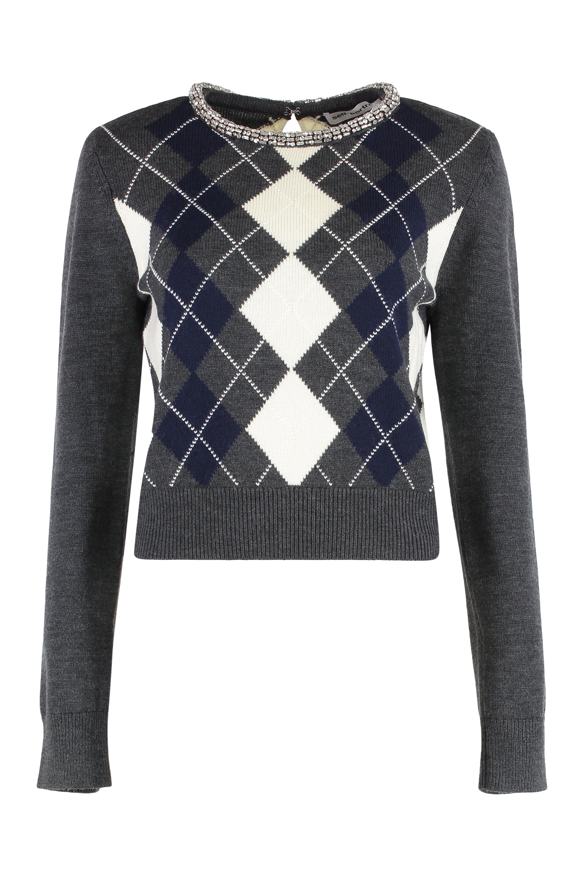 Sweater with crystal finishes