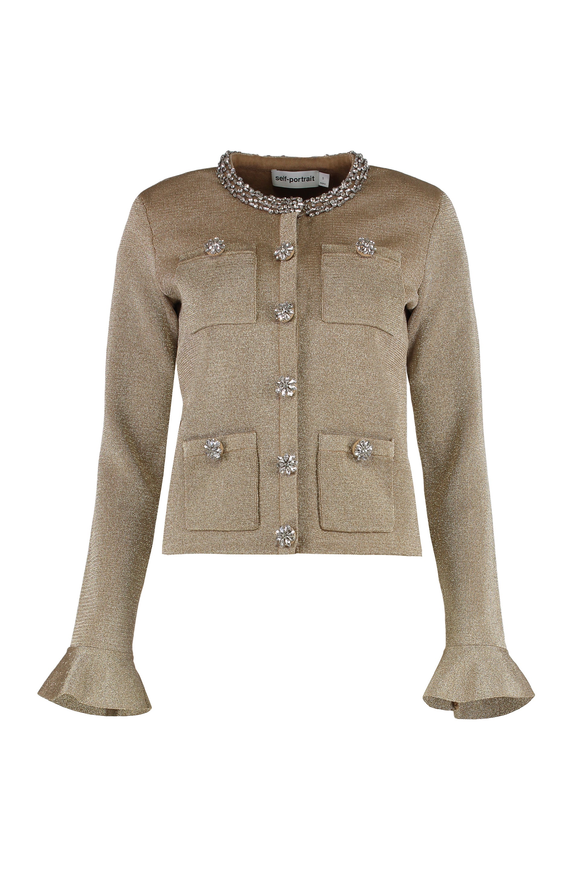 Cardigan with crystal finishing