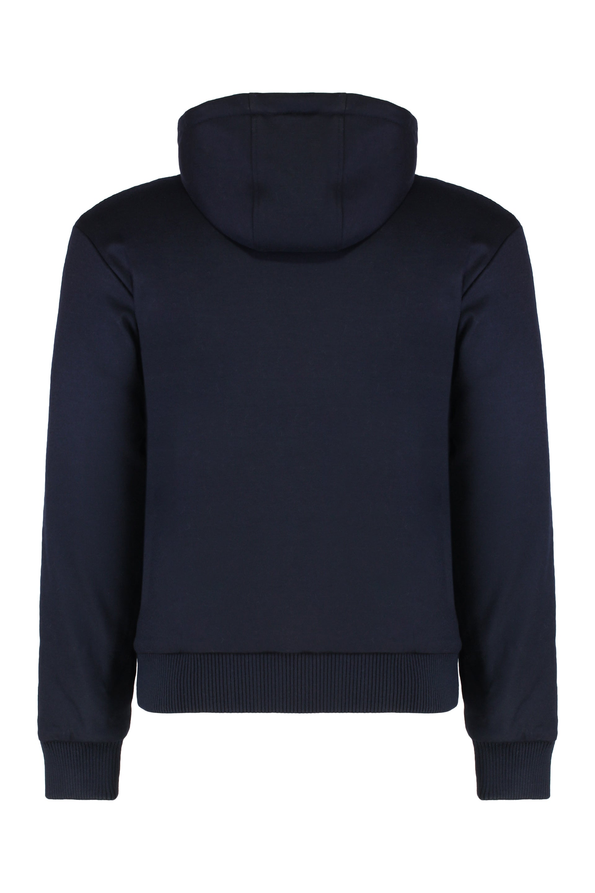 Hoodie with zip and hood made of virgin wool