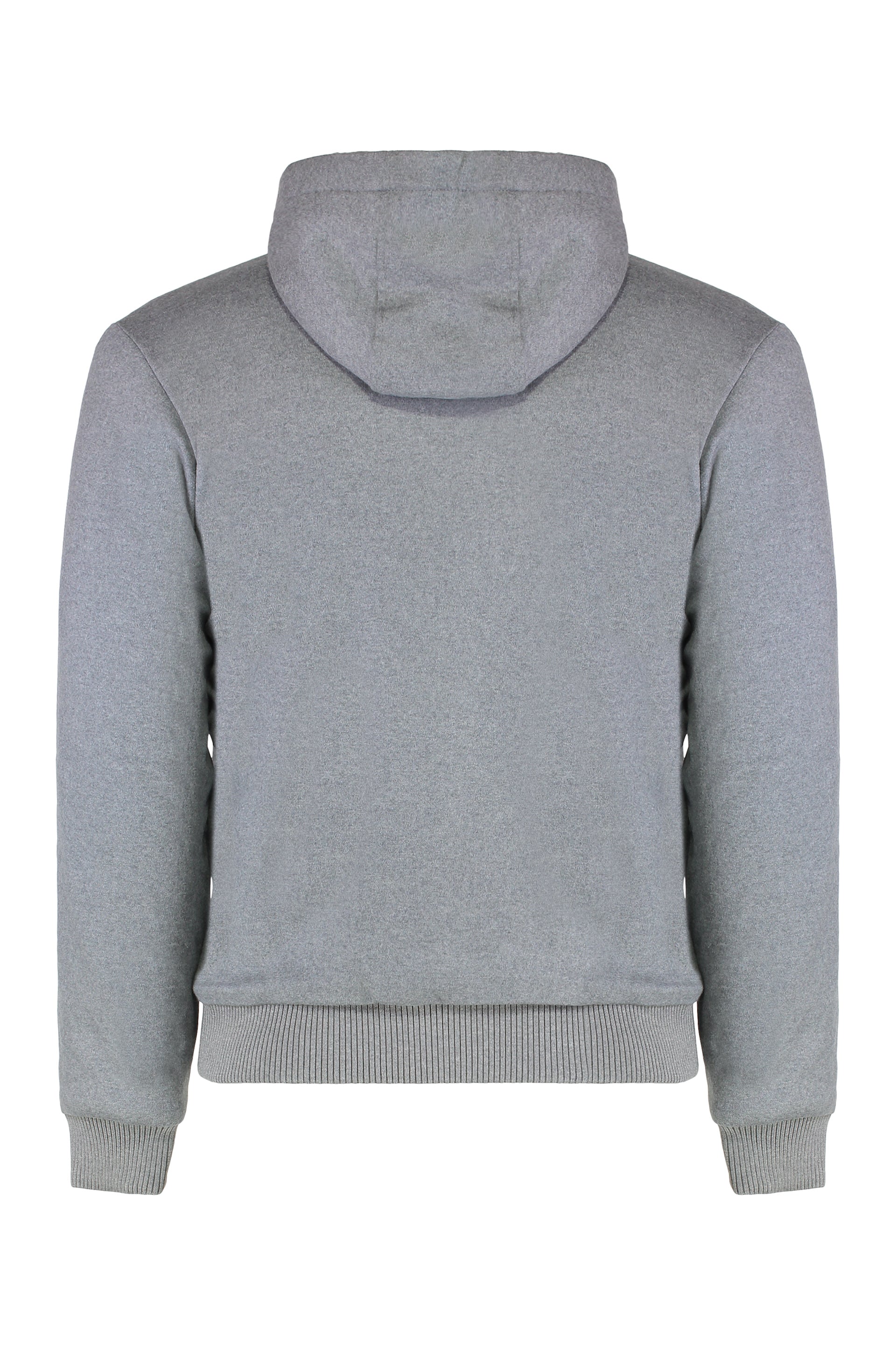 Hoodie with zipper and hood made of virgin wool