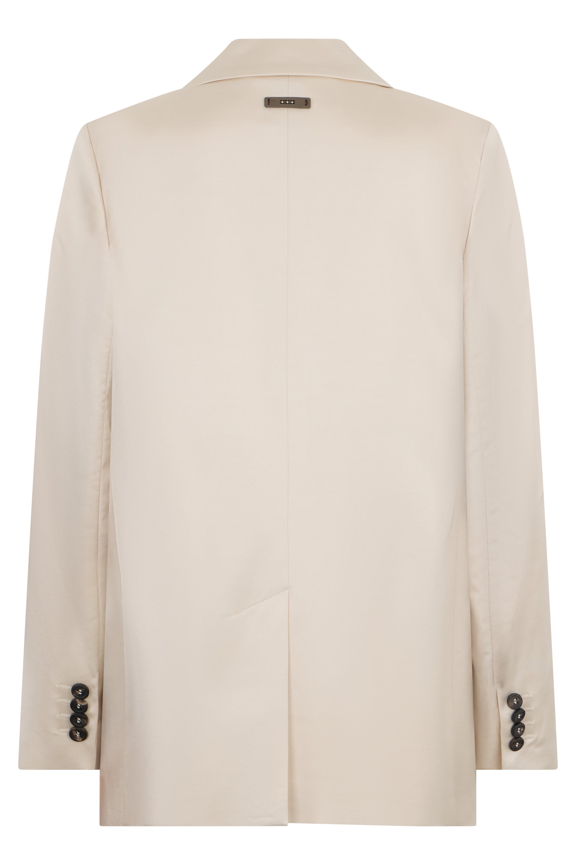 Elegant sand-colored blazer with a minimal and refined design.