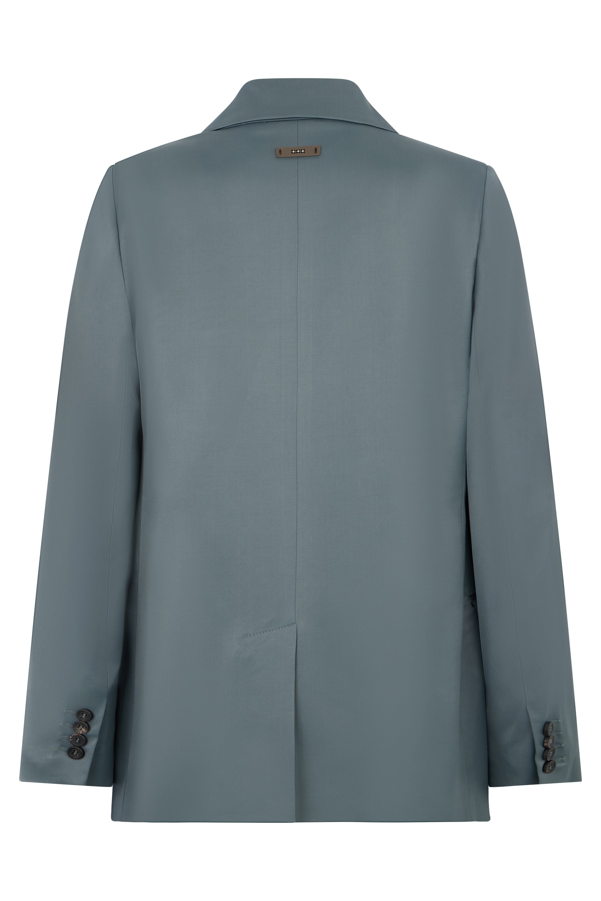 Gray blazer elegant with pockets and buttons.