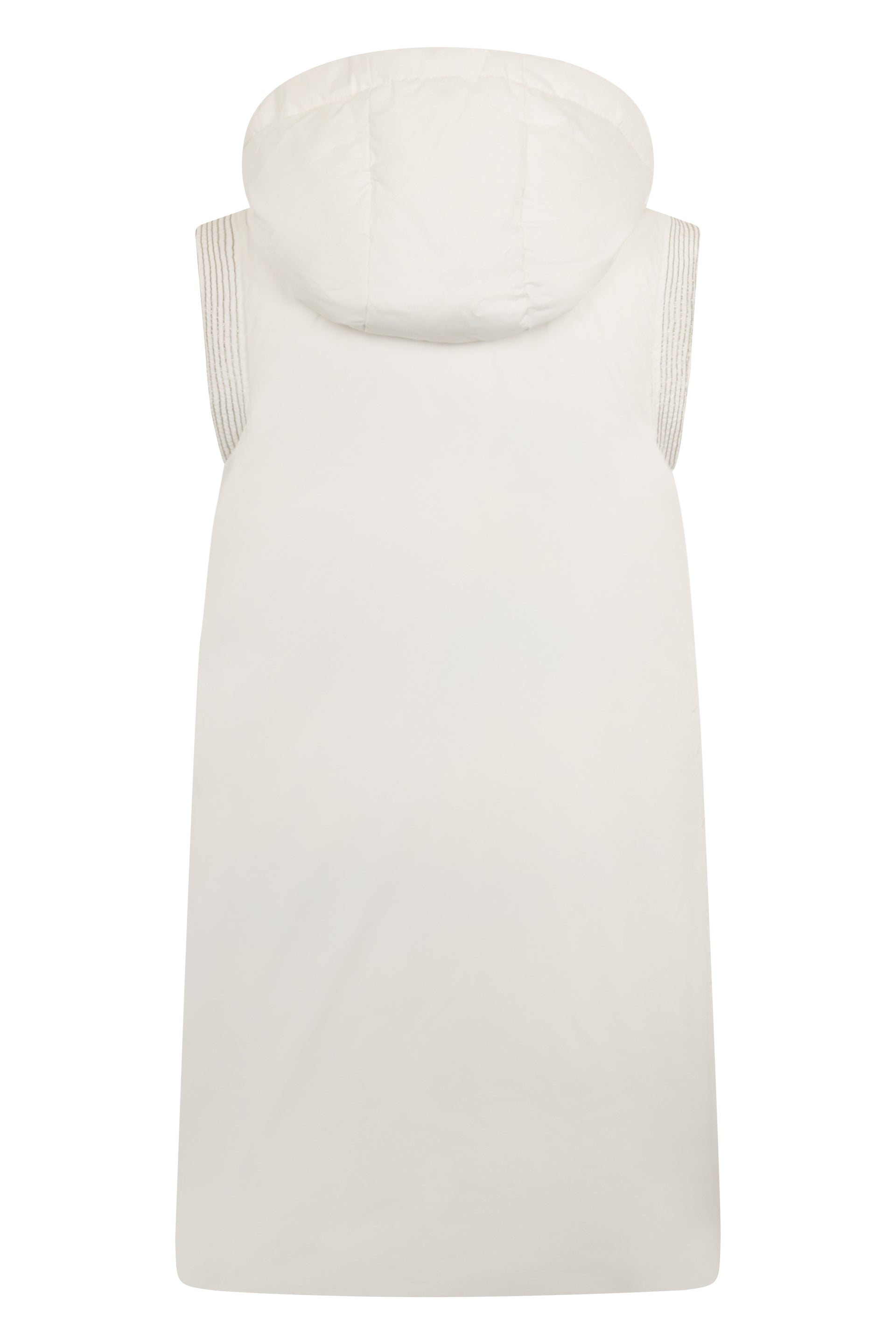 White long gilet with minimal and chic design.