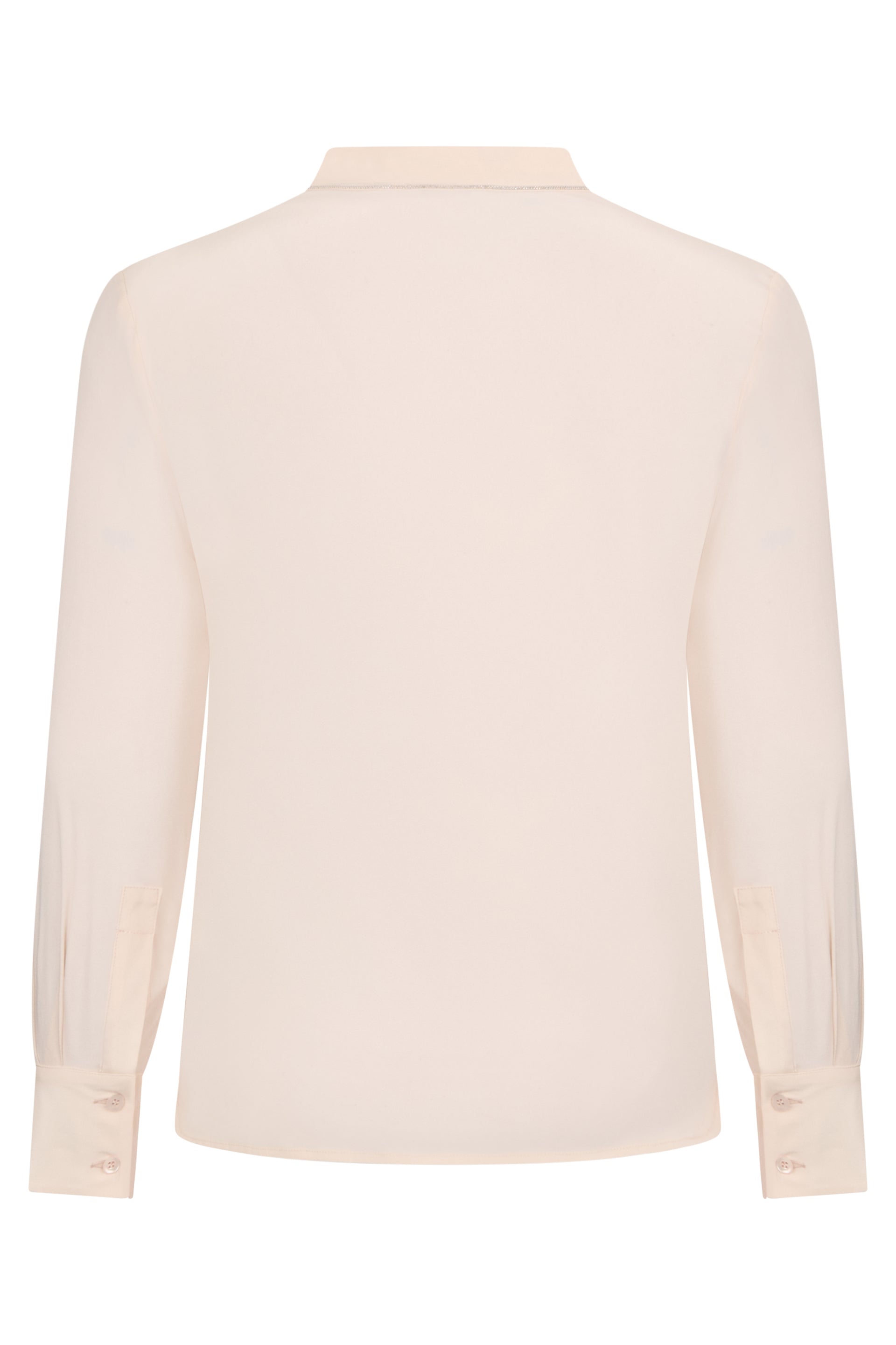 Sand-colored blouse with long sleeves, elegant versatile.