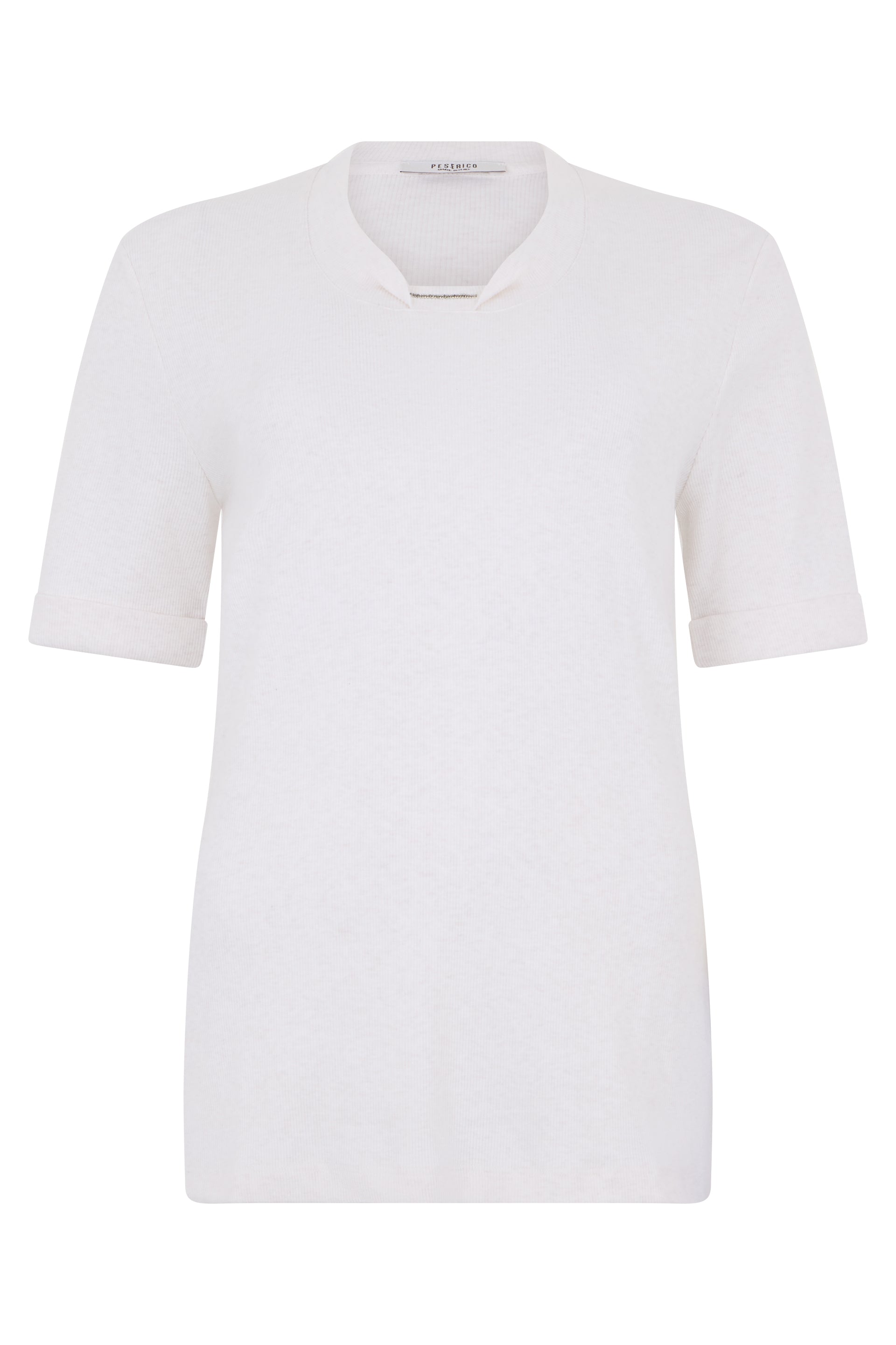 White short-sleeve top with a minimal and versatile design.