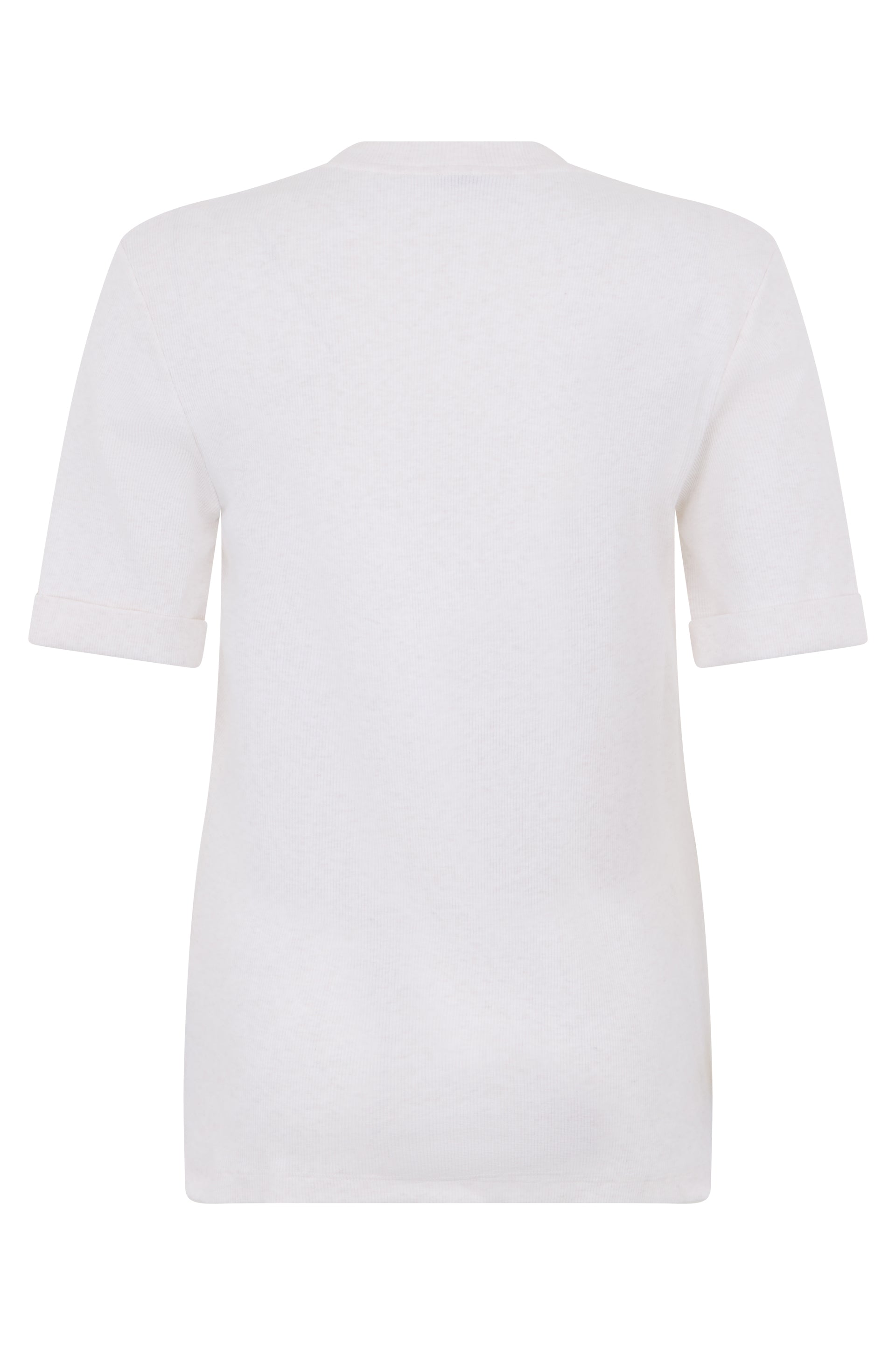 White short-sleeve top with a minimal and versatile design.