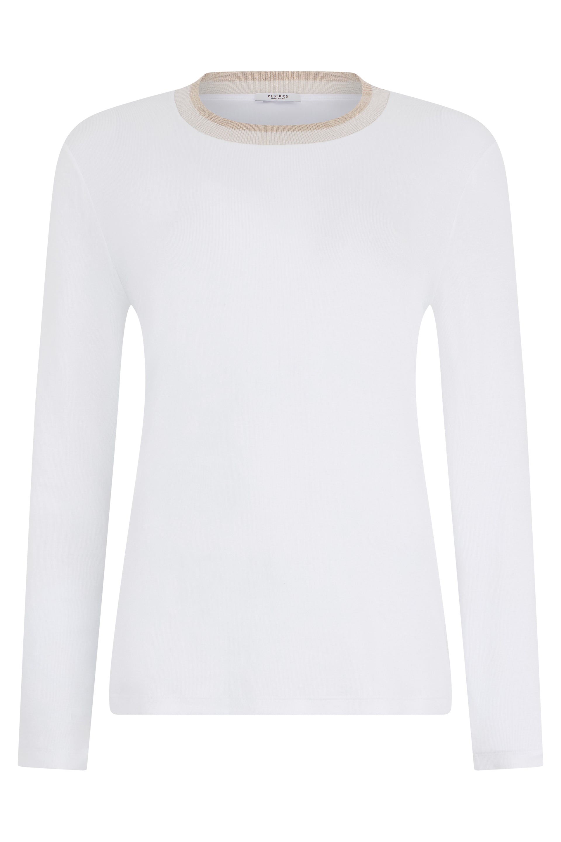 White long-sleeve shirt that offers comfort and style.