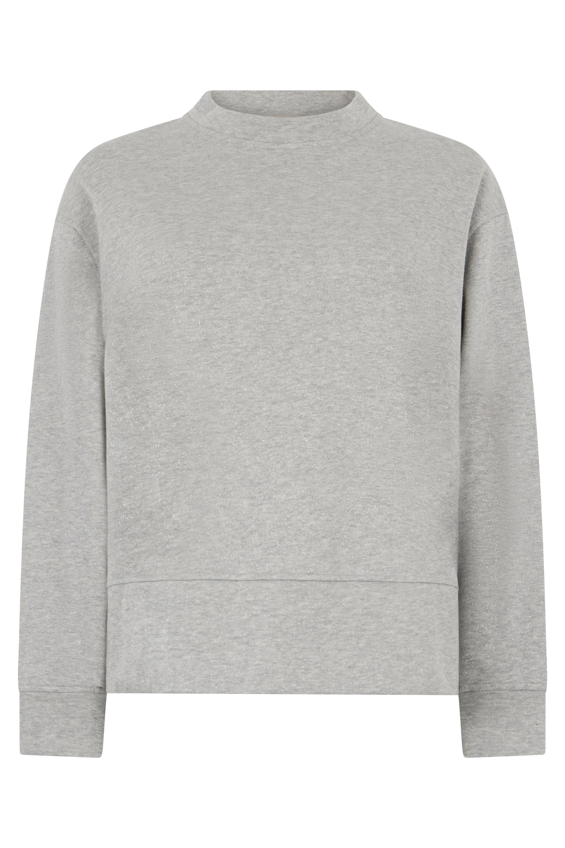 Crewneck sweatshirt in melange gray with a minimal and versatile design.