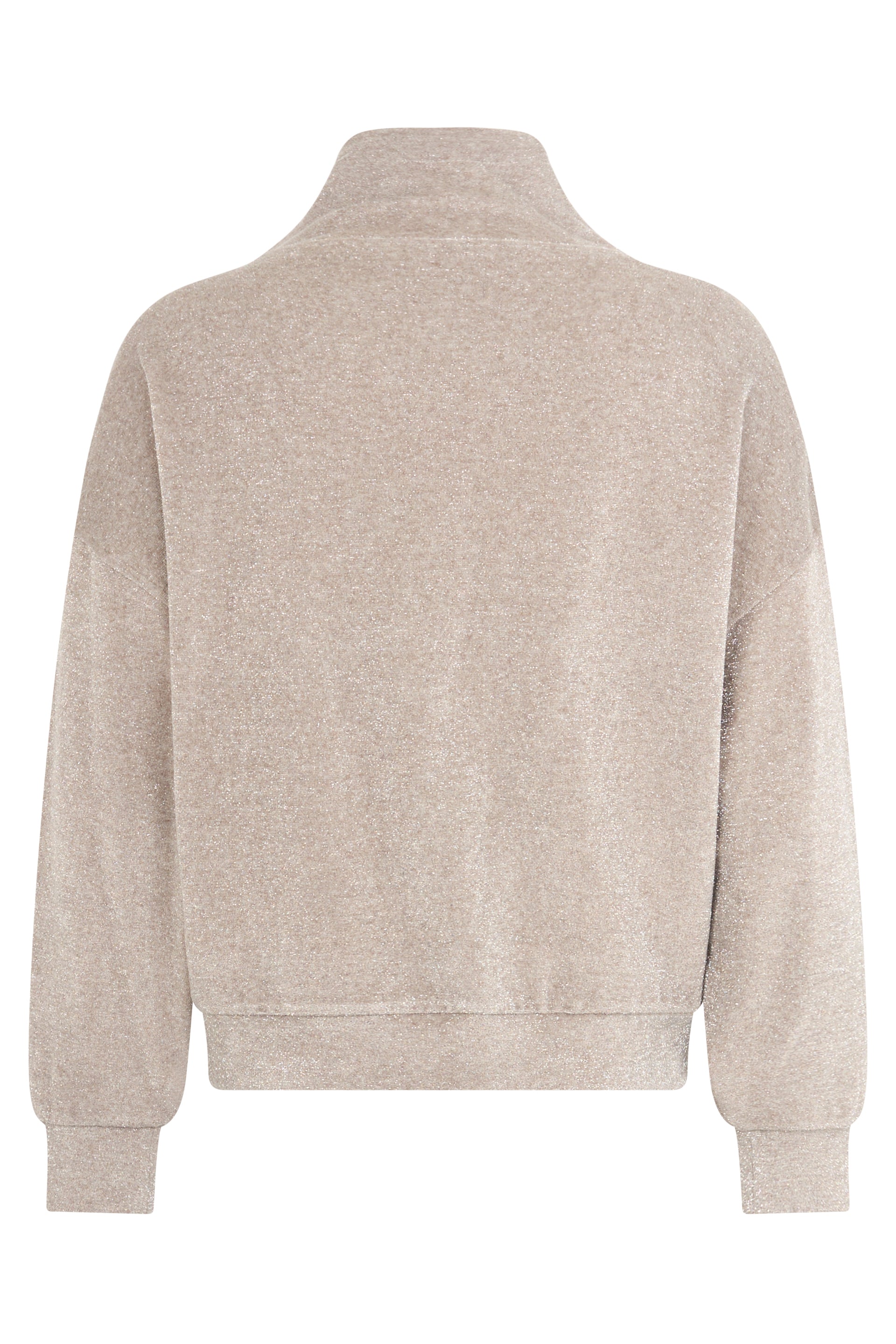 Beige oversized sweatshirt with zip that offers comfort and style.