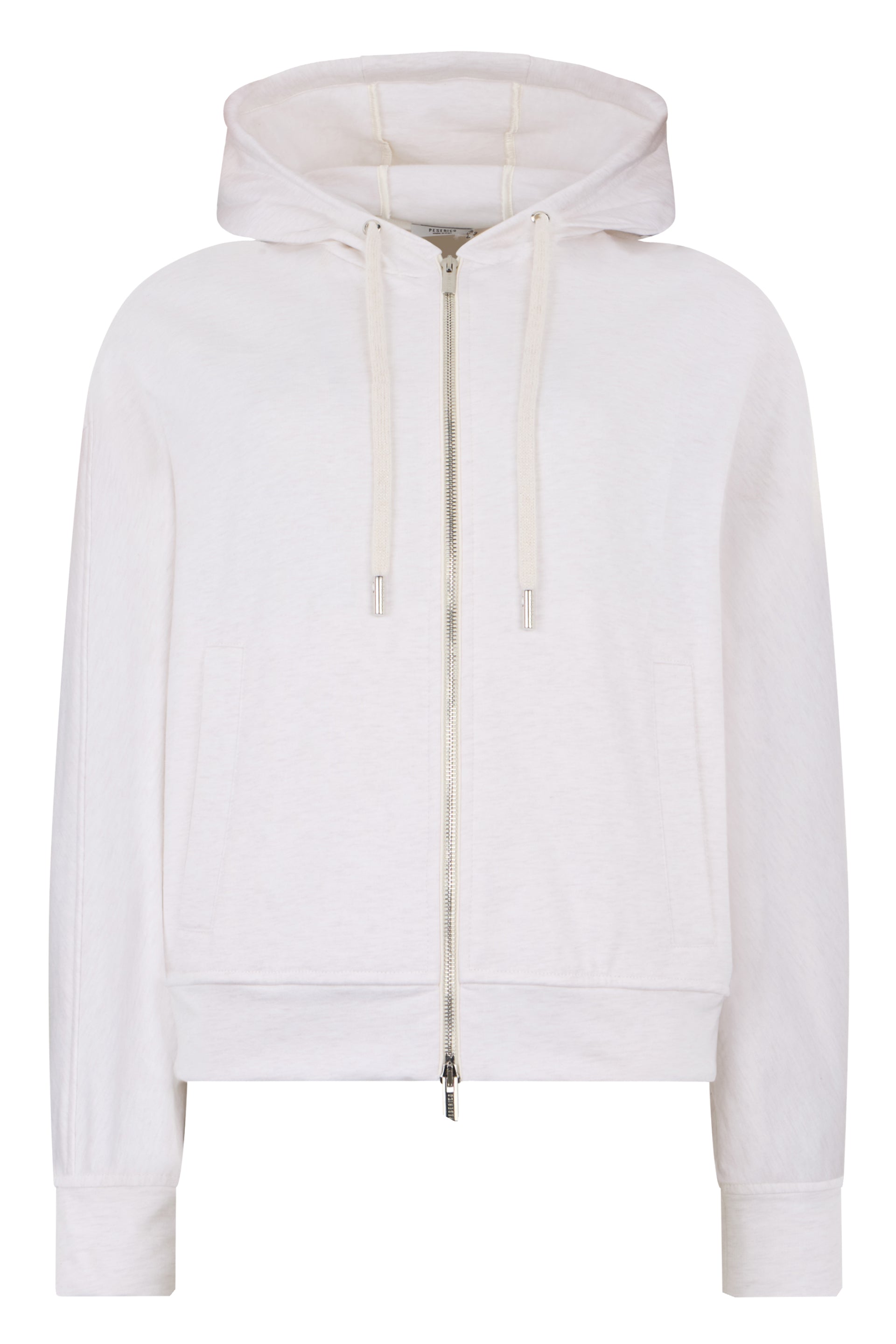Light gray sweatshirt blend effect with zipper.