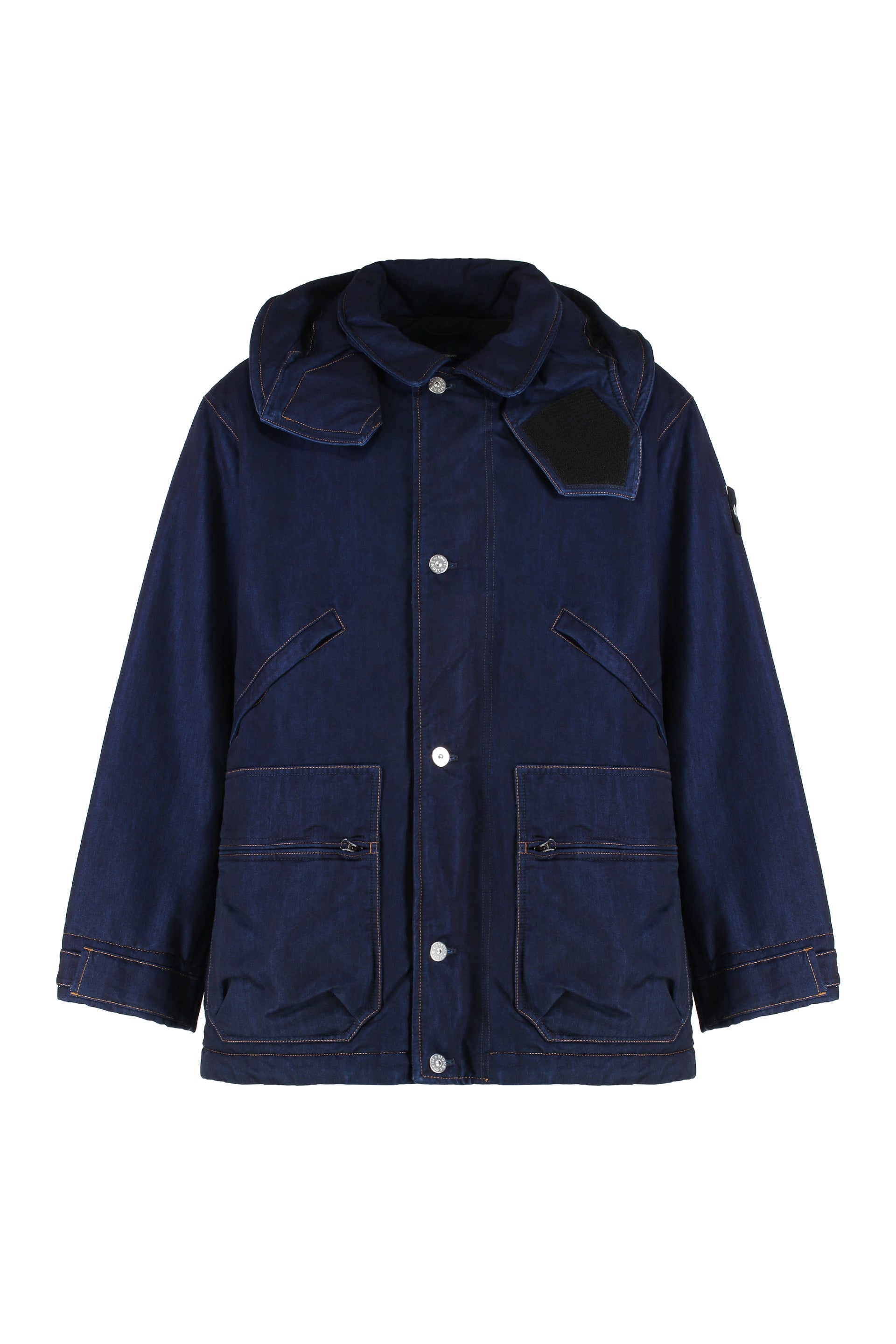 Denim Research - Short padded parka with removable hood