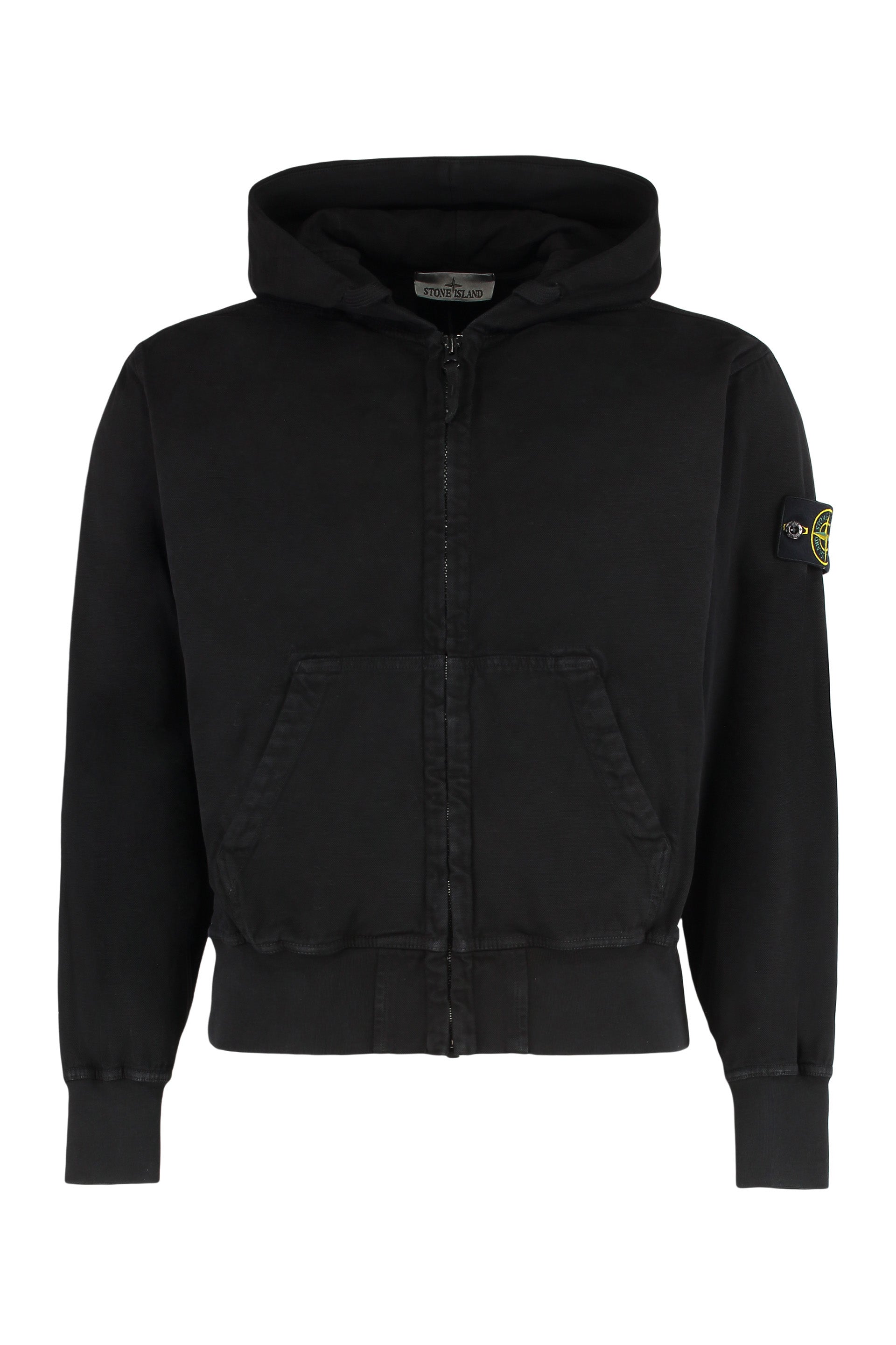 Hooded sweatshirt with zipper in cotton