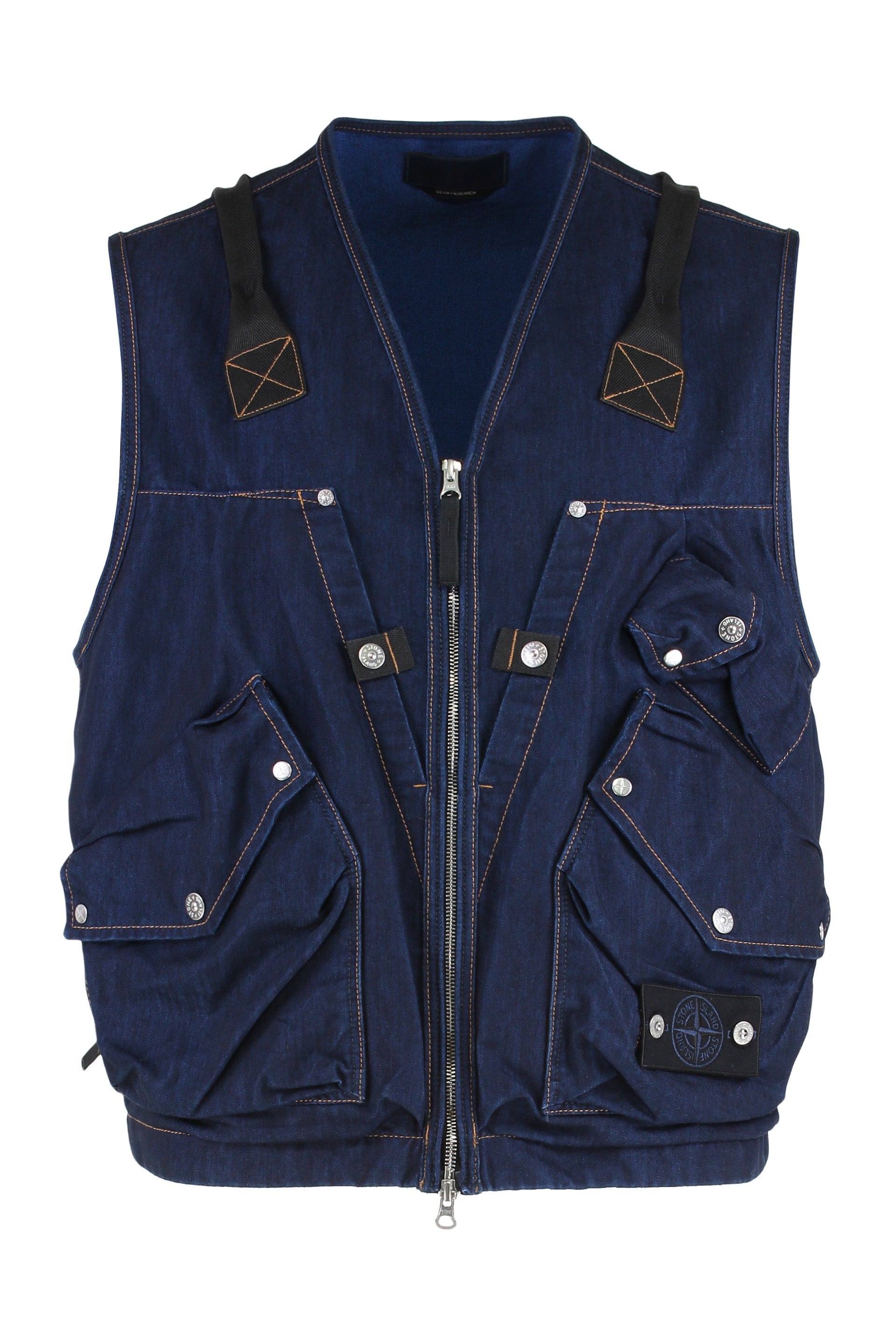 Denim Research - Utility gilet in denim