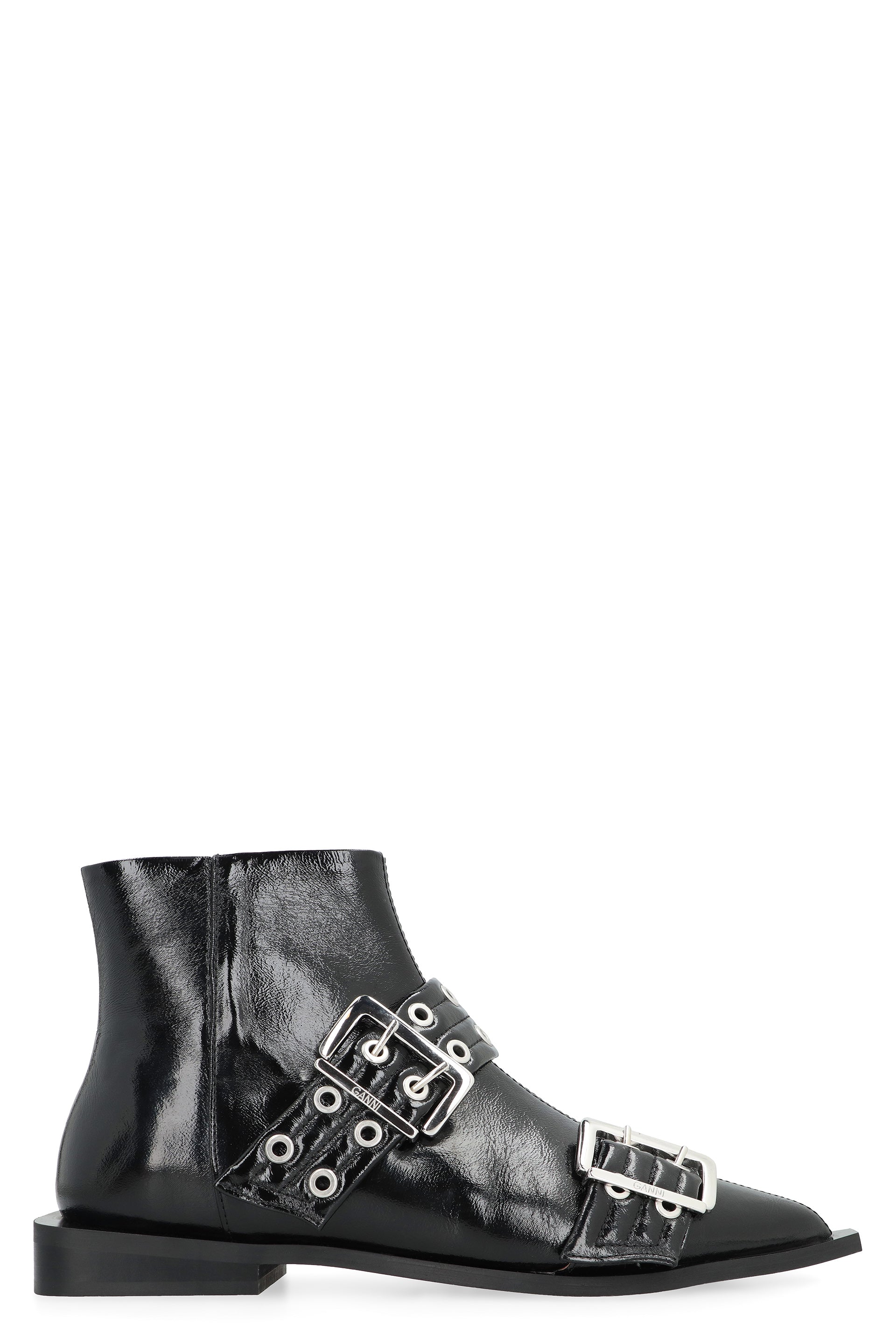 Faux leather ankle boots