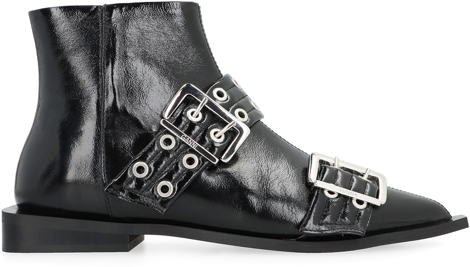 Faux leather ankle boots