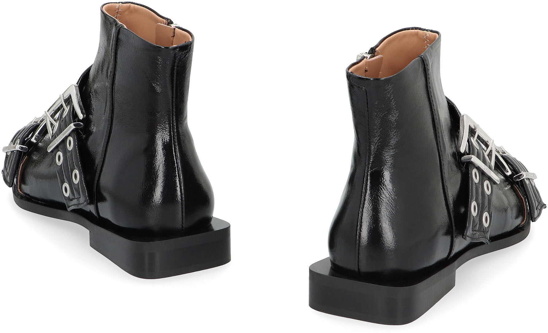 Faux leather ankle boots