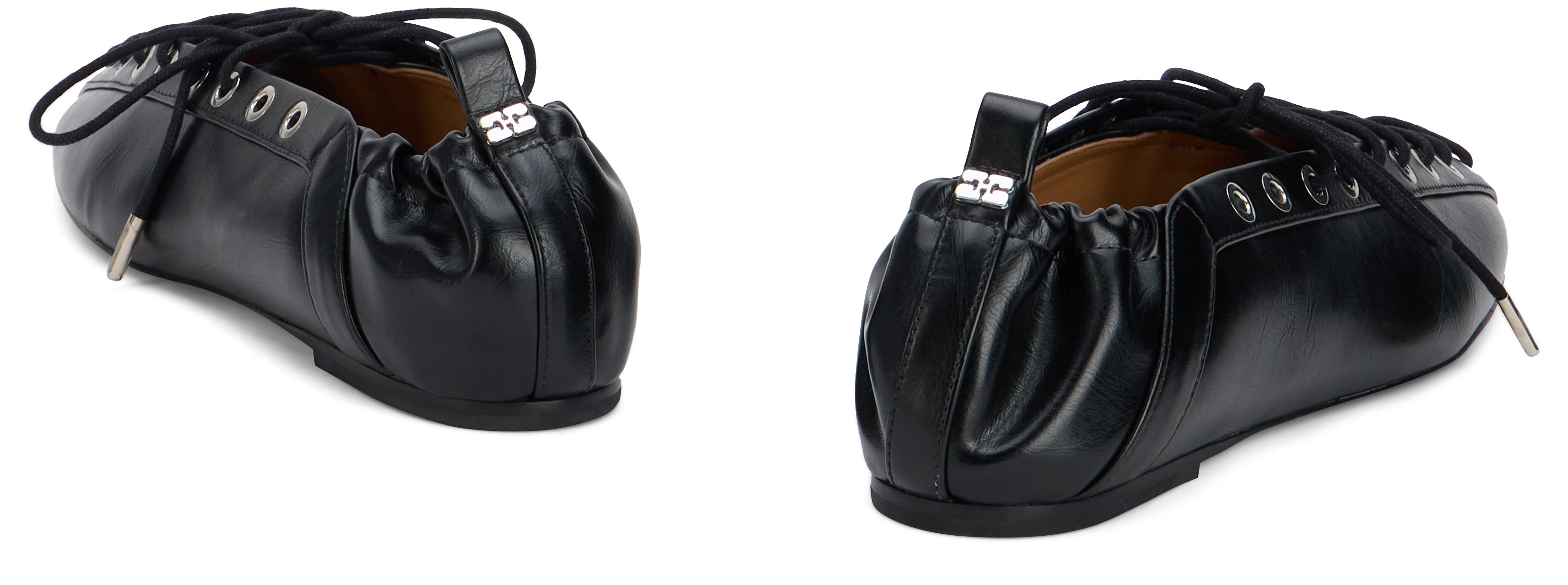 Ballet shoes with eyelets