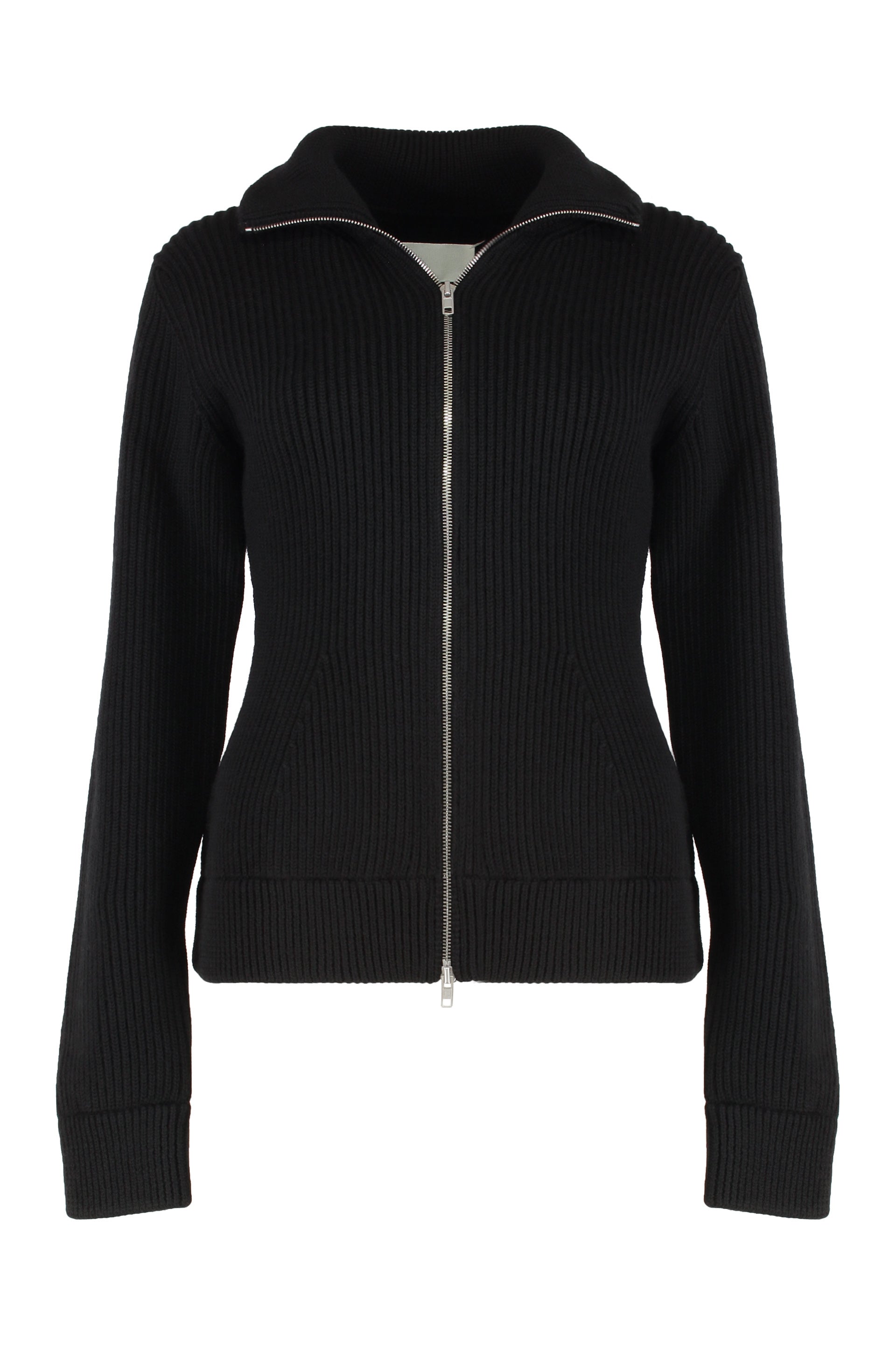 Wool cardigan with zipper