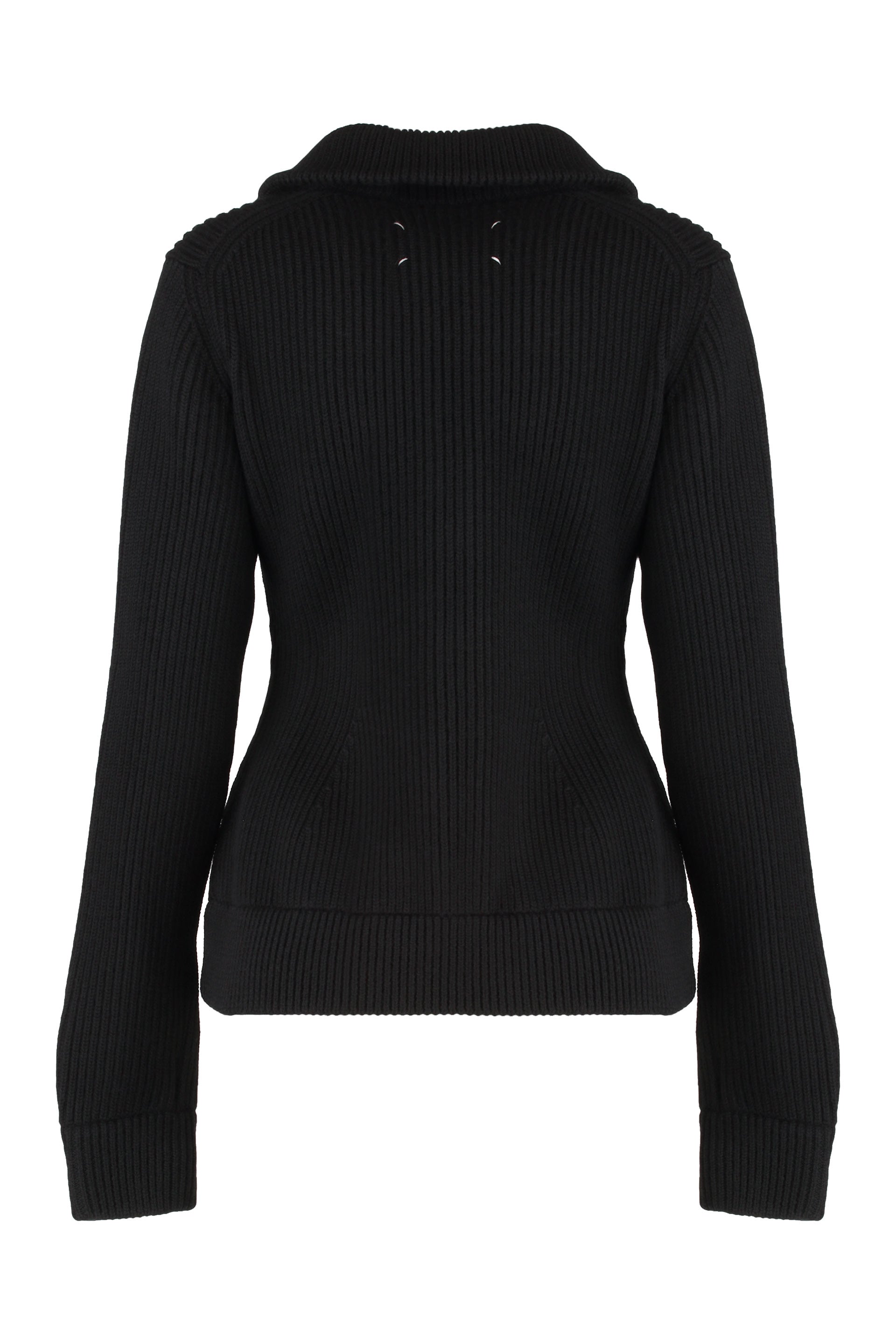 Wool cardigan with zipper