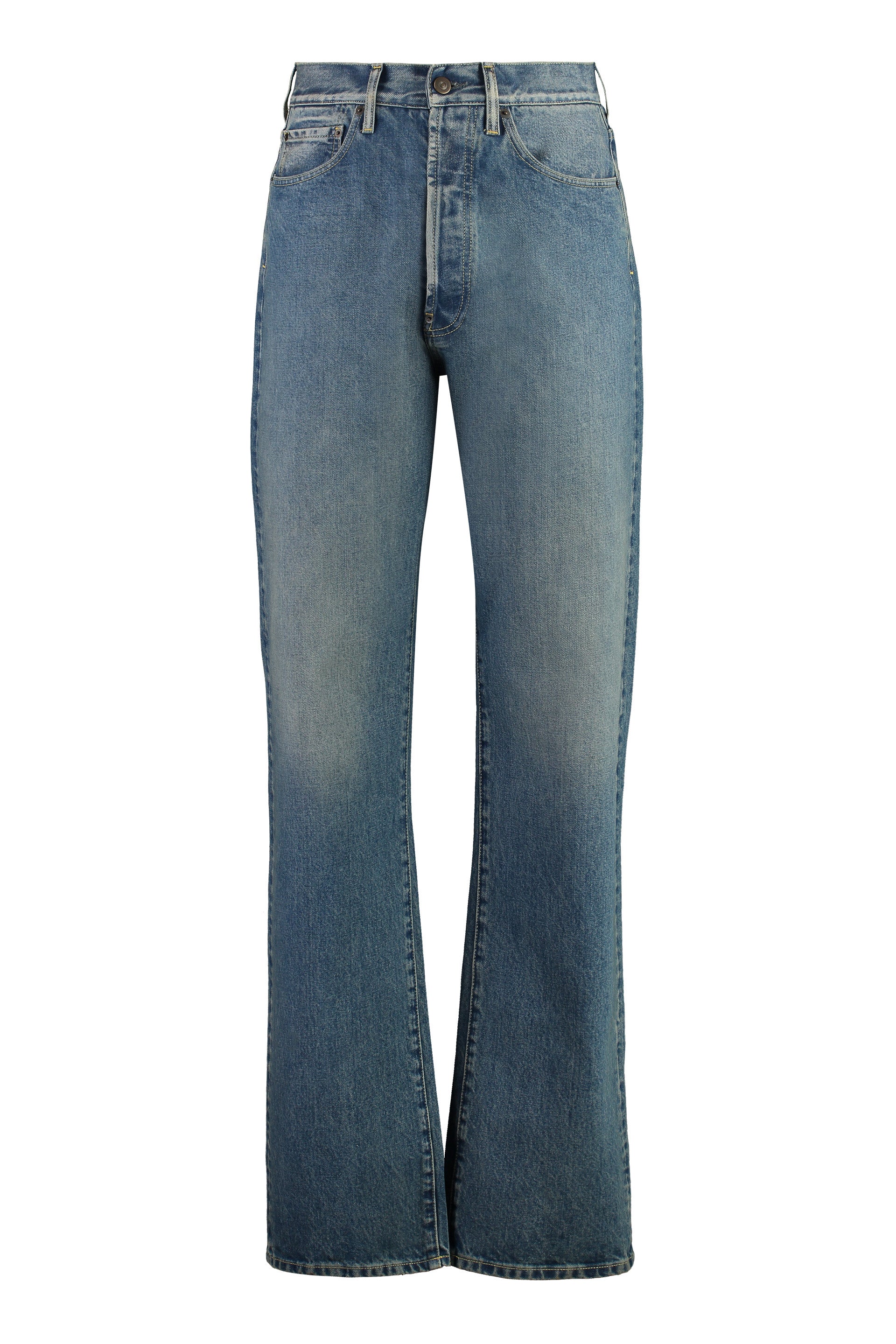 5-pocket straight-leg jeans