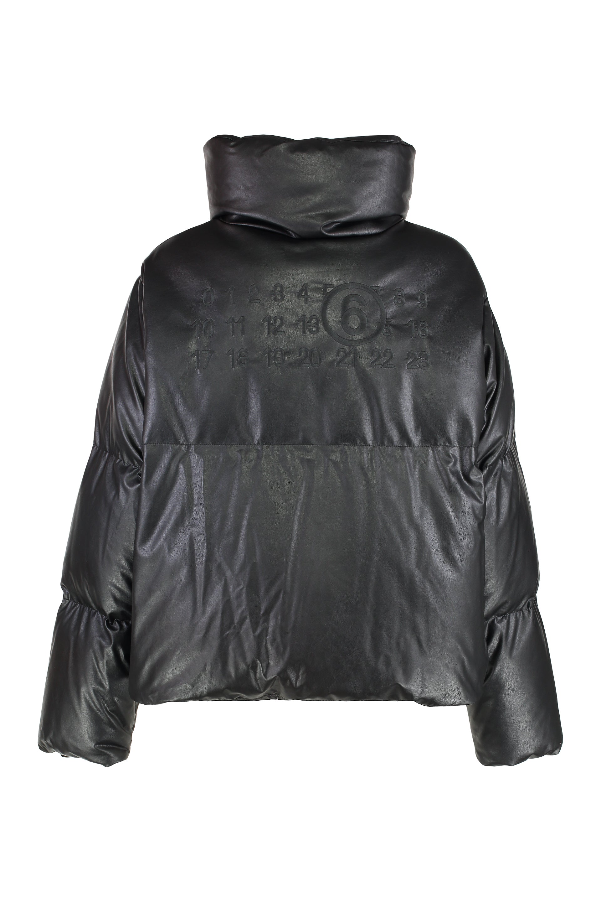 Faux leather down jacket