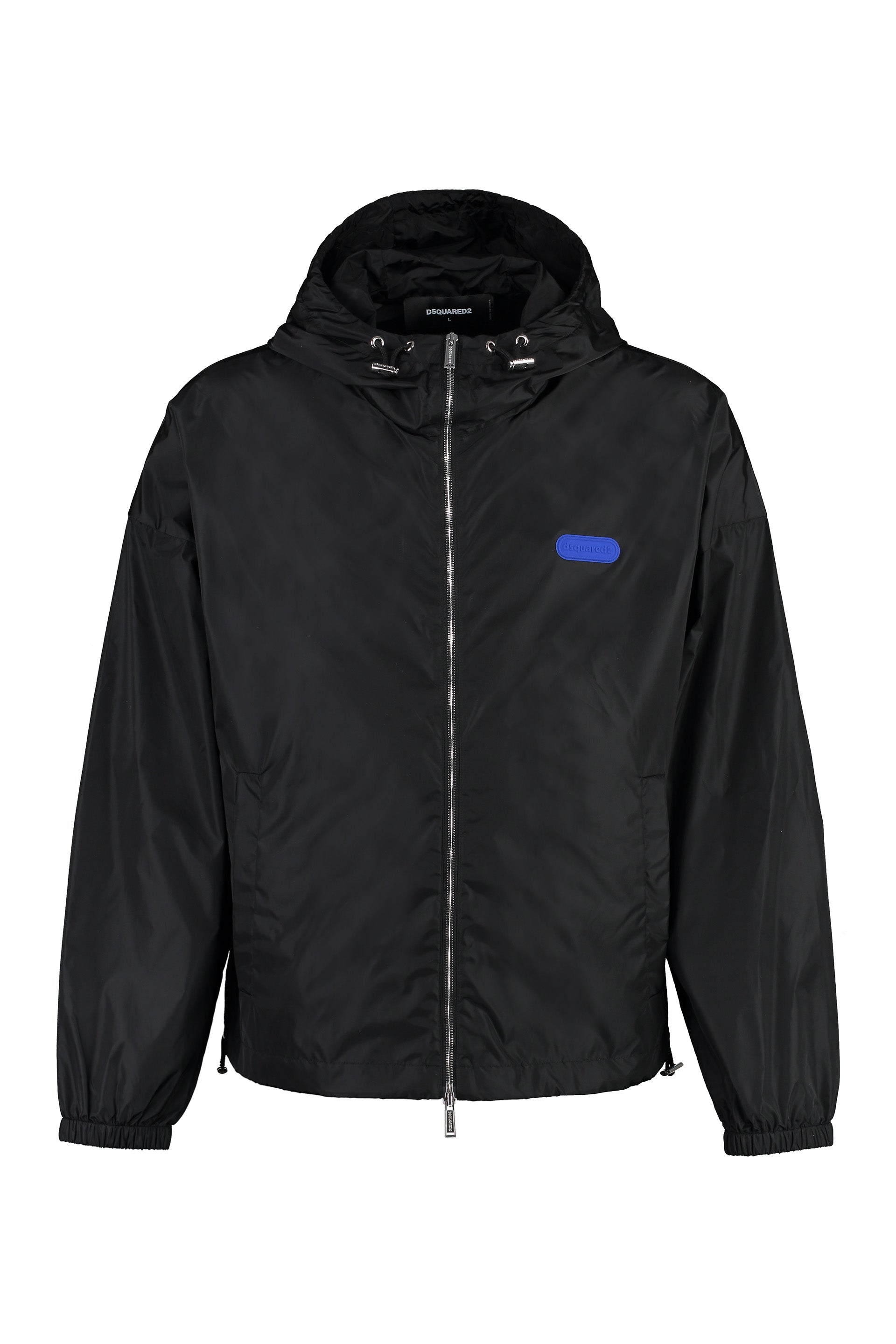 Technical fabric hooded jacket