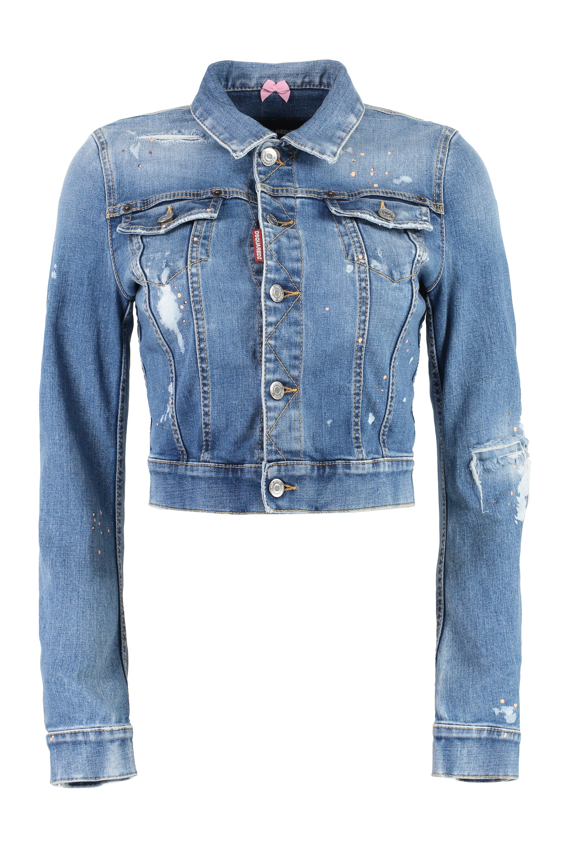 Bleach wash denim jacket