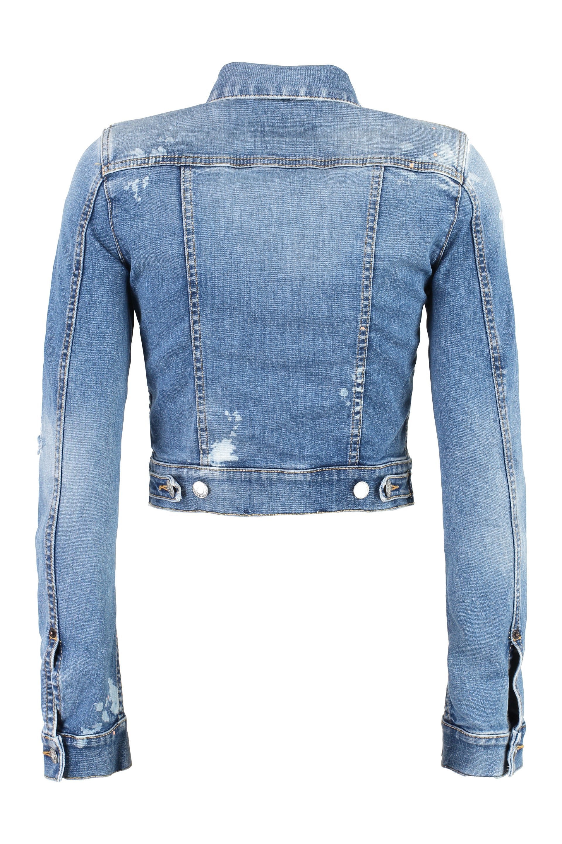 Bleach wash denim jacket