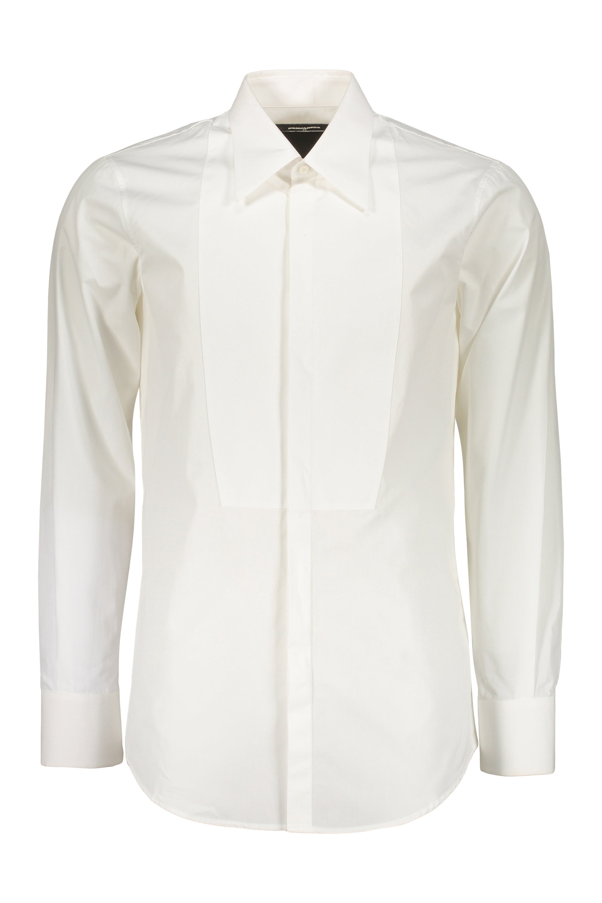 Spread collar cotton shirt