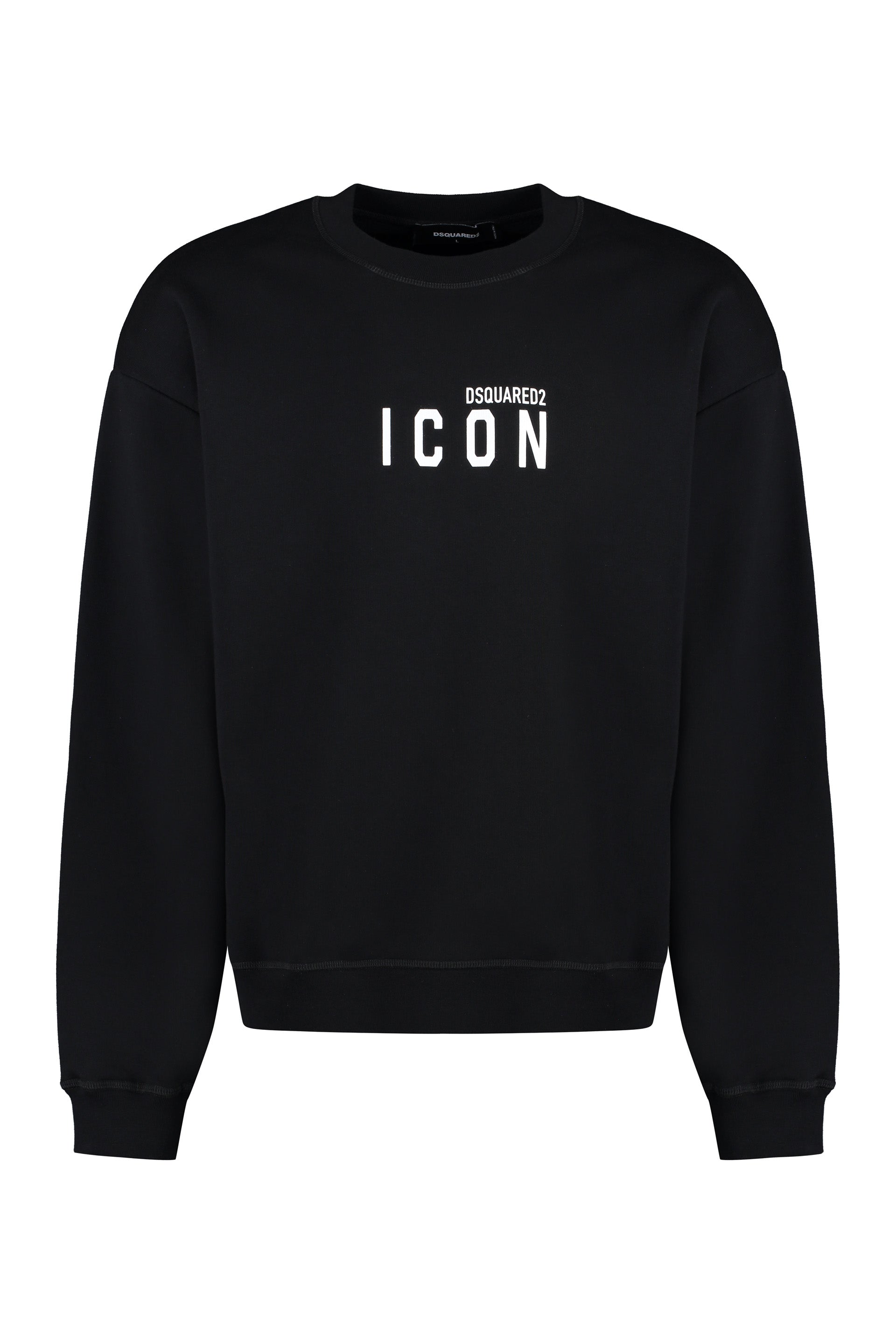 Cotton crew-neck sweatshirt with logo