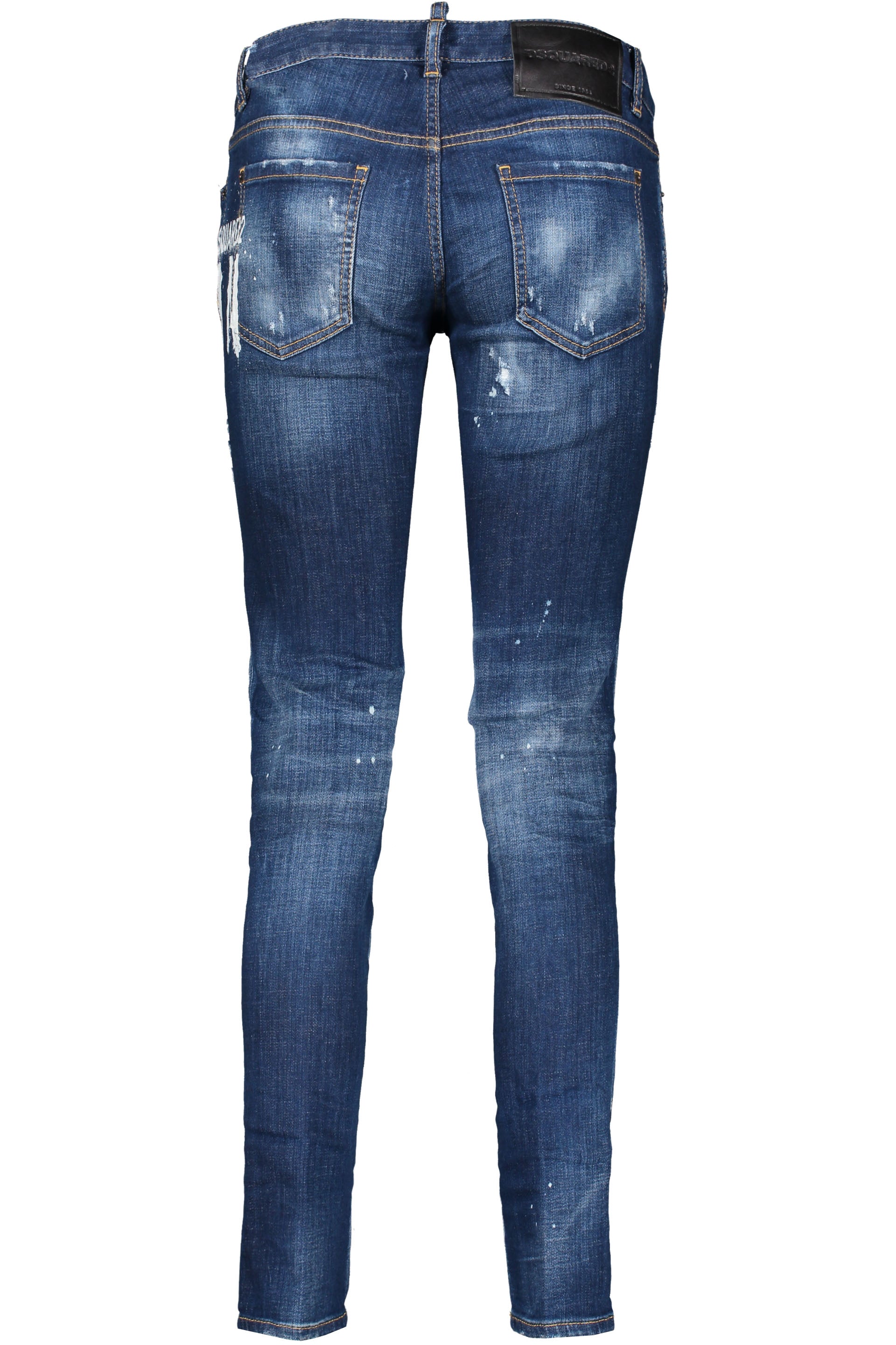 Destroyed straight leg jeans