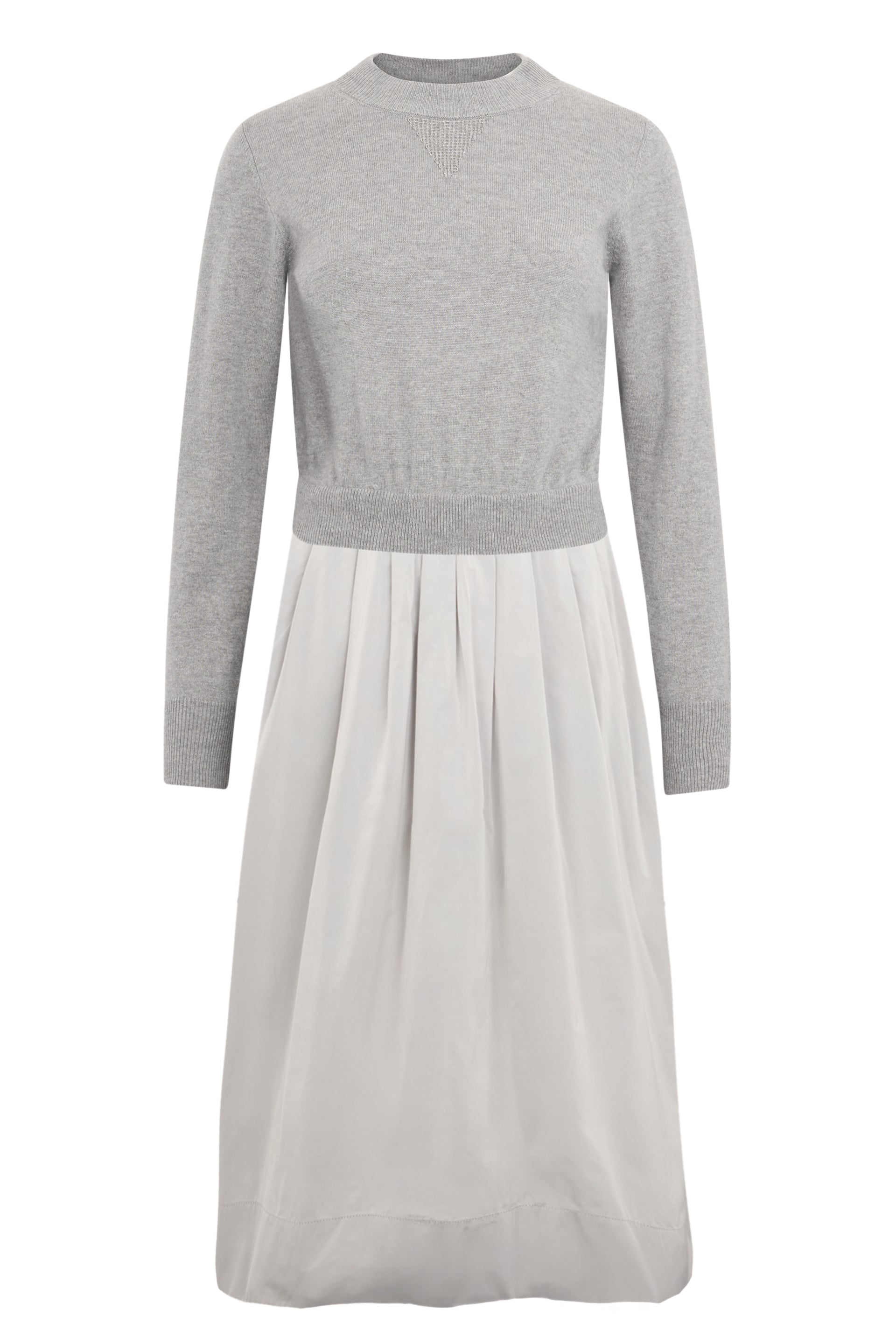 Gray long-sleeve dress with a casual and versatile design.