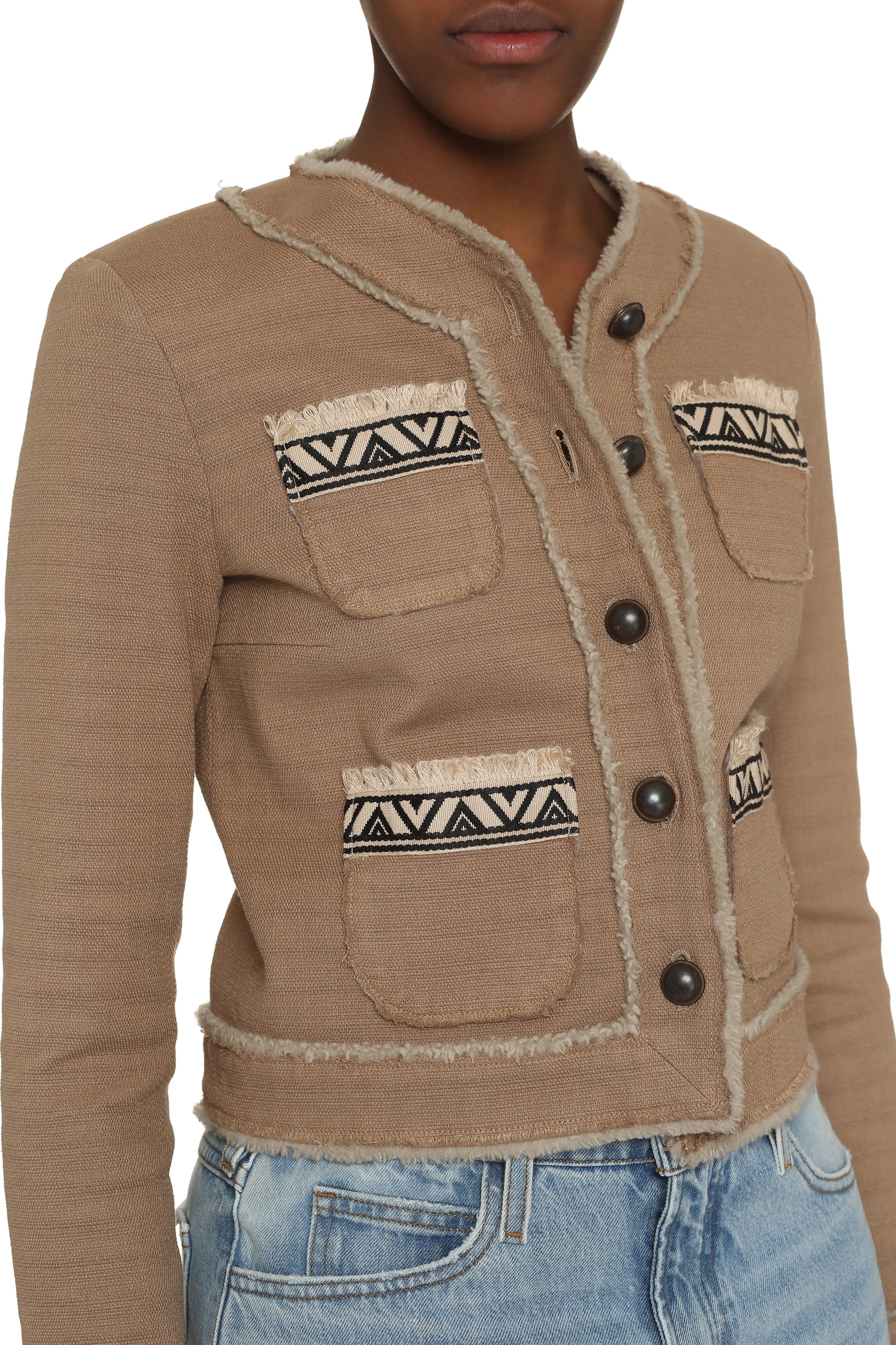 Button-front cotton jacket