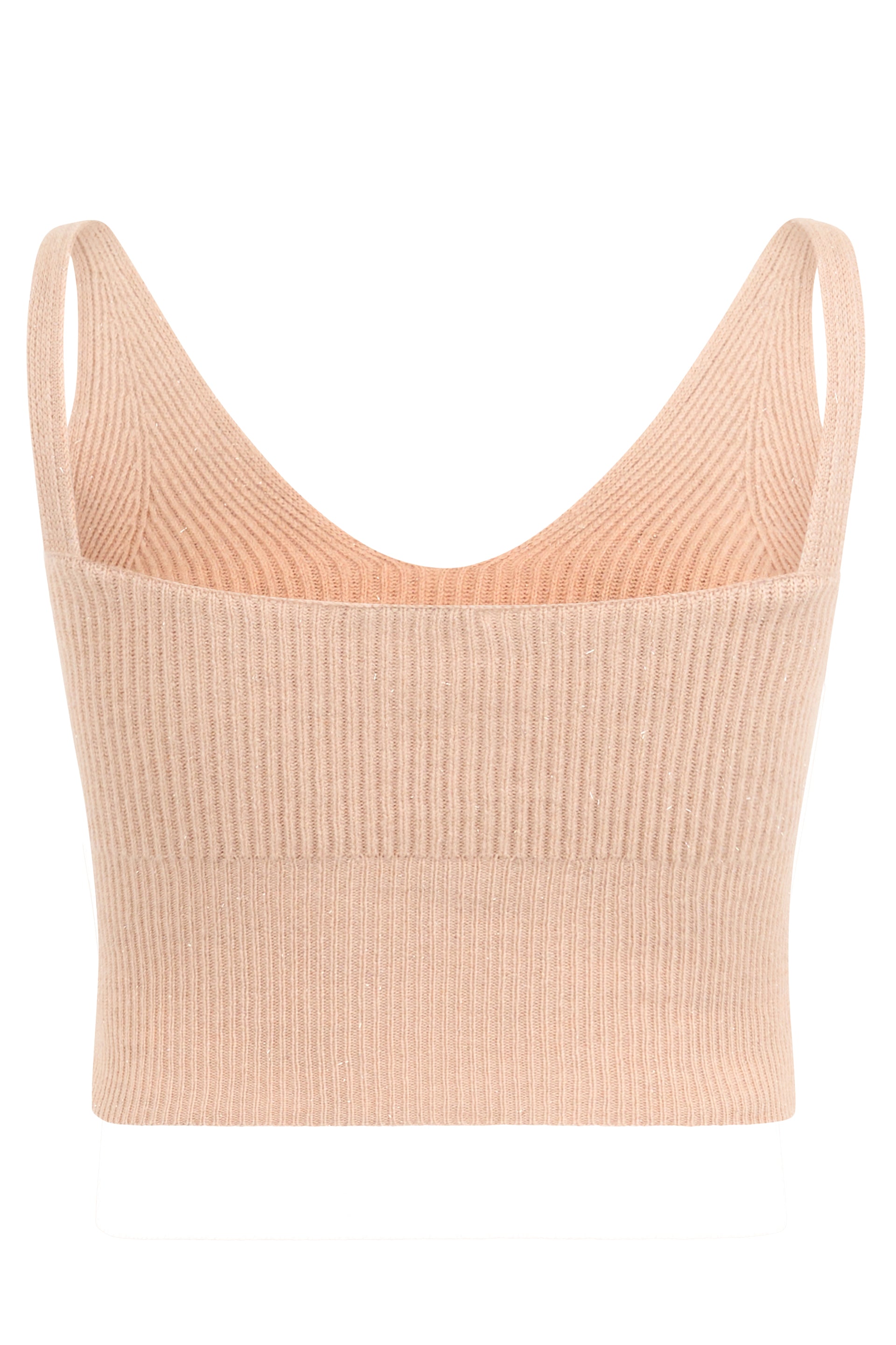 Beige sleeveless top, comfortable and versatile.