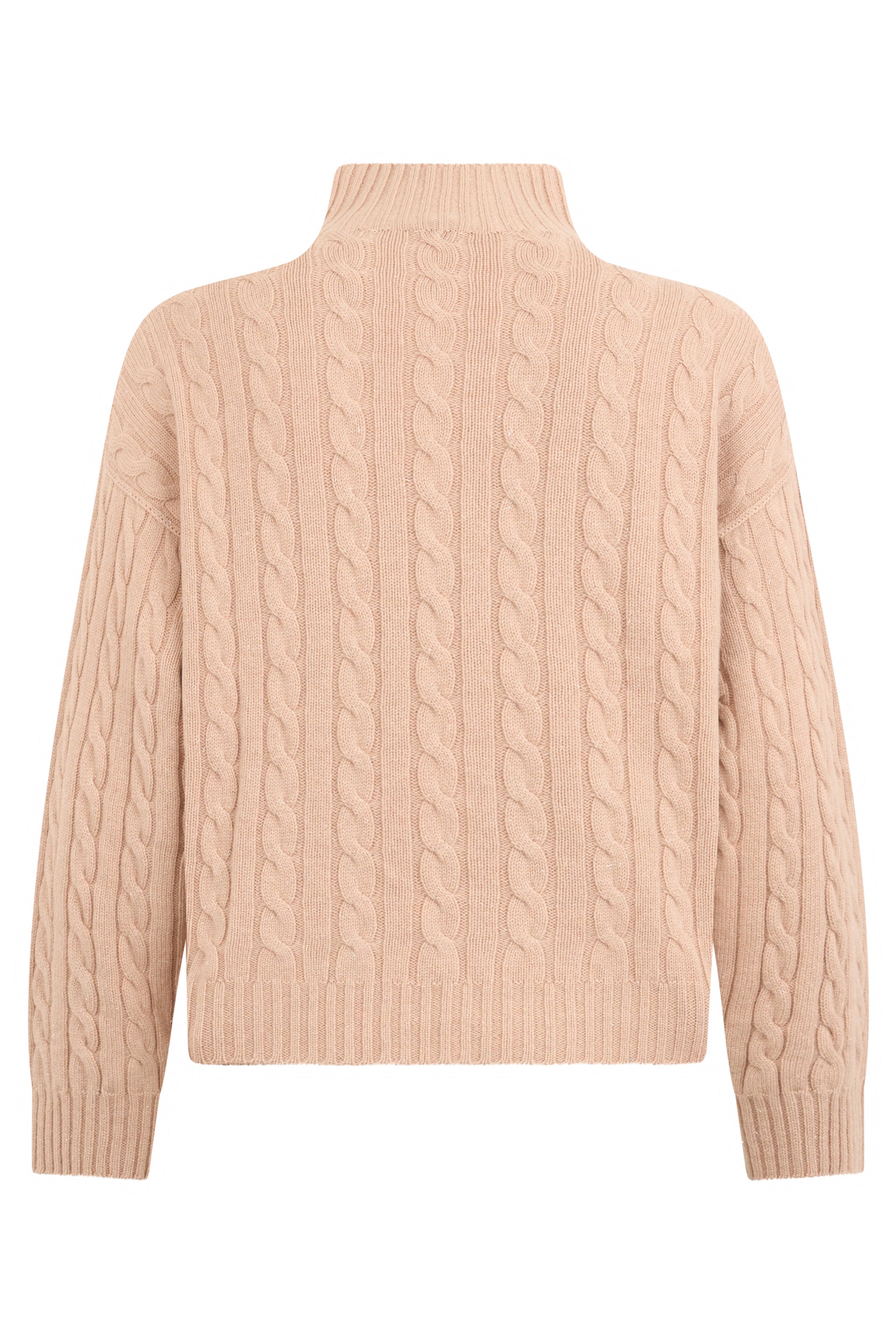 Cropped sweater in soft fabric color beige.