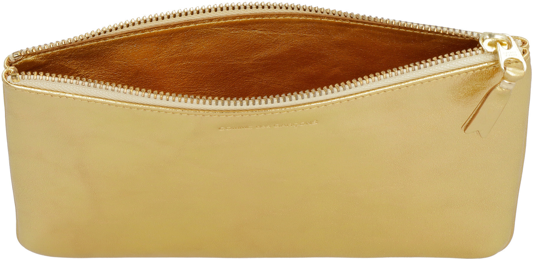 Logo detail flat leather pouch