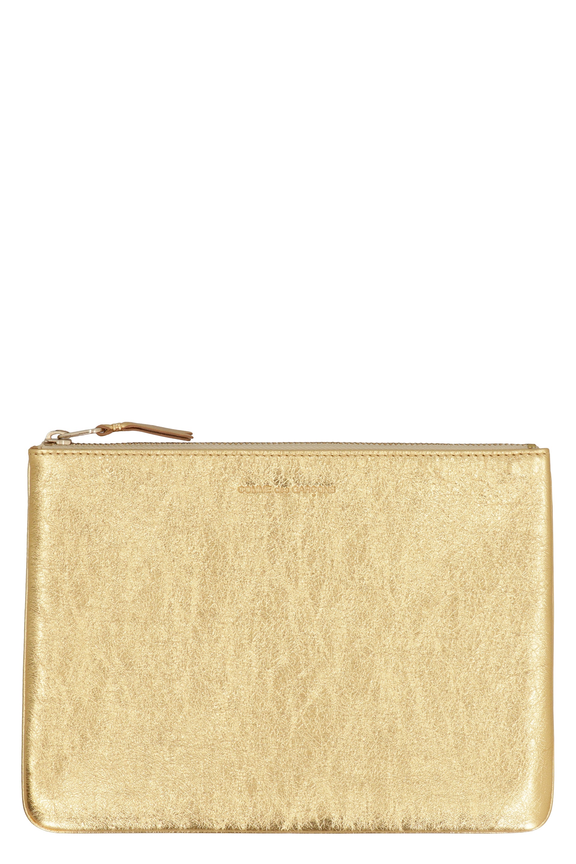 Logo detail flat leather pouch