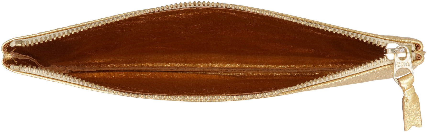 Logo detail flat leather pouch