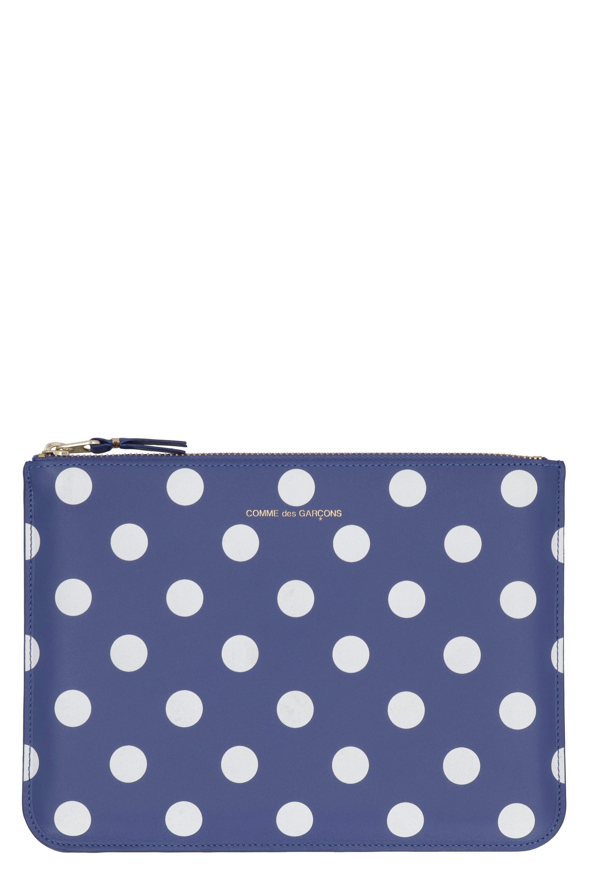 Printed leather flat pouch