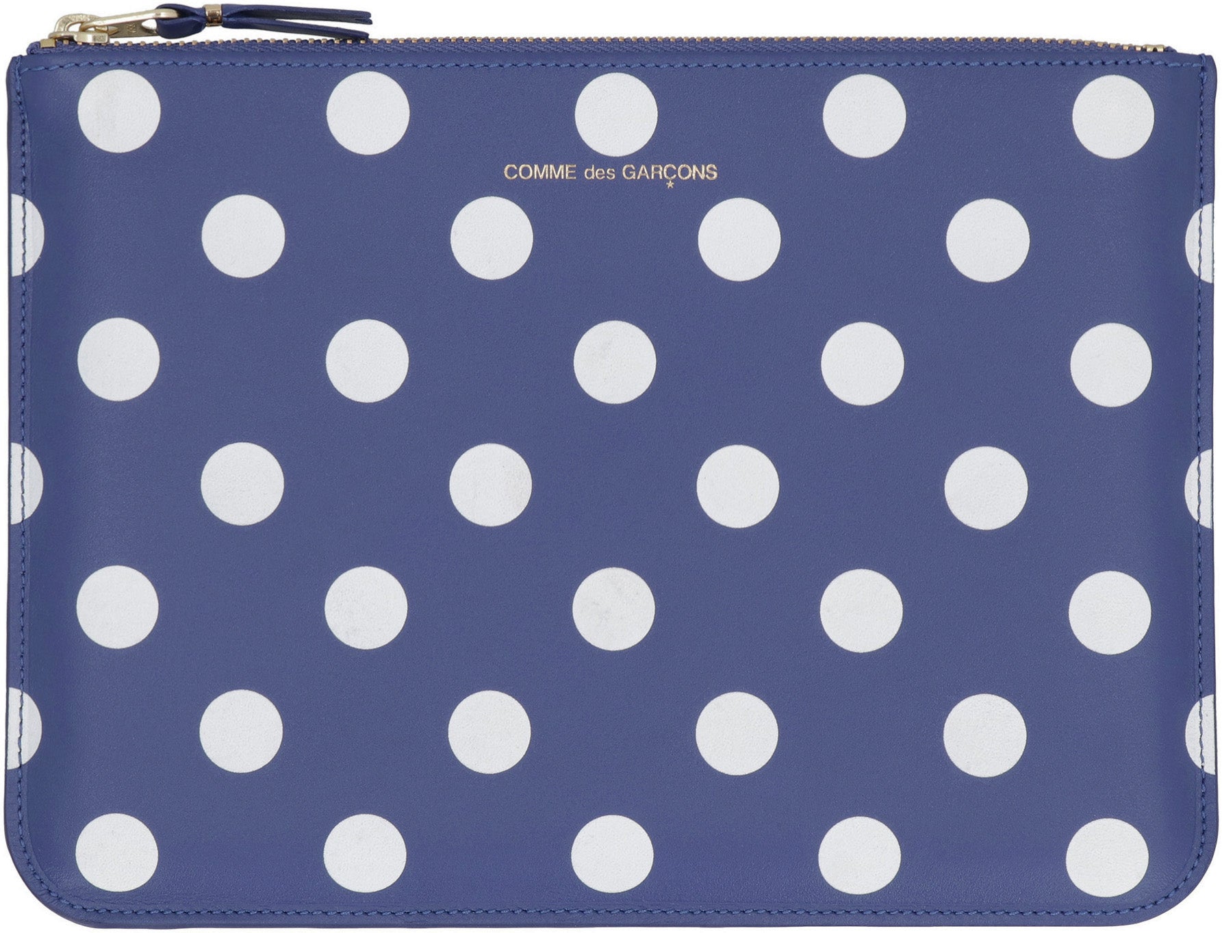 Printed leather flat pouch