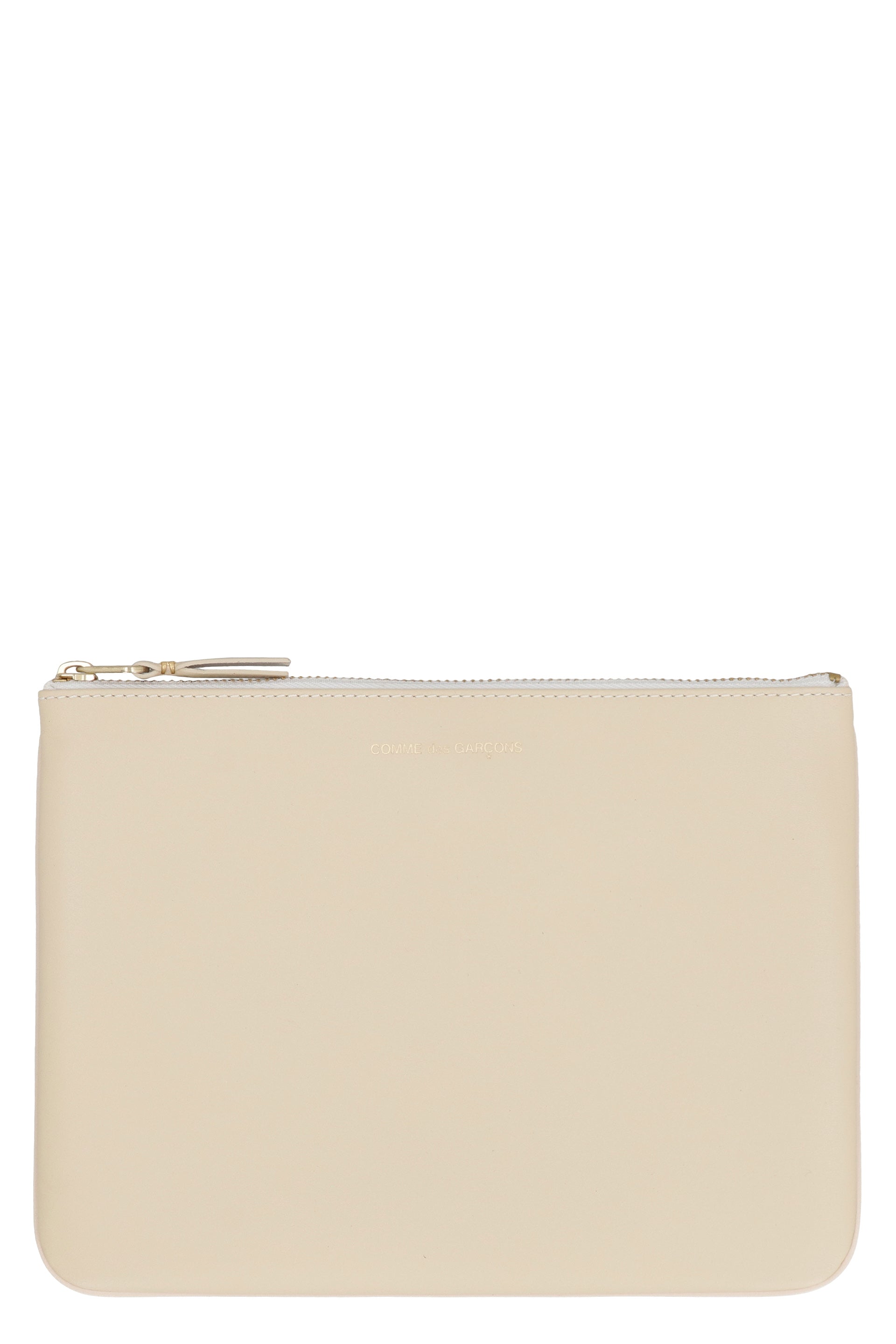 Logo detail flat leather pouch