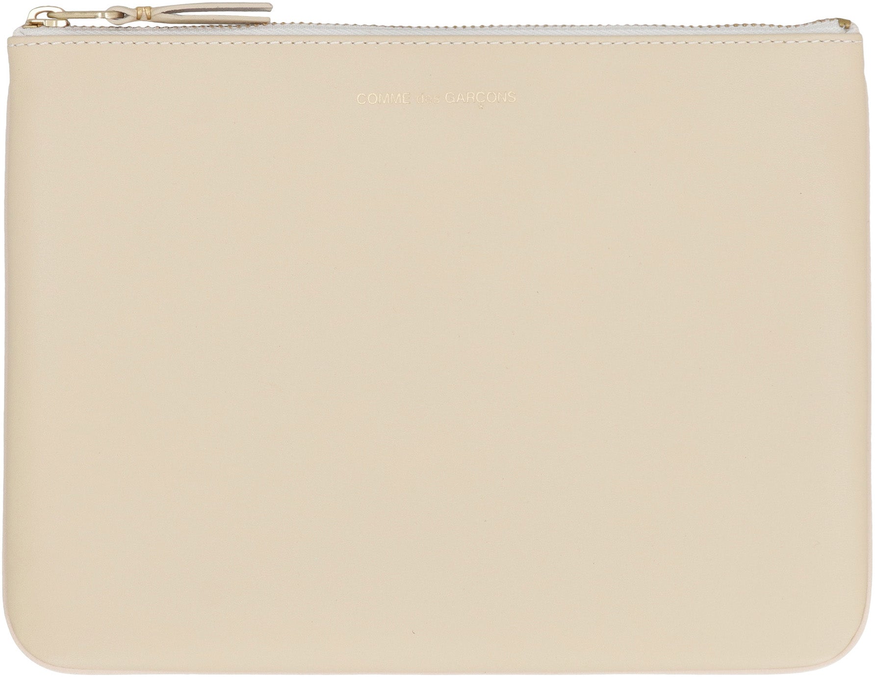 Logo detail flat leather pouch