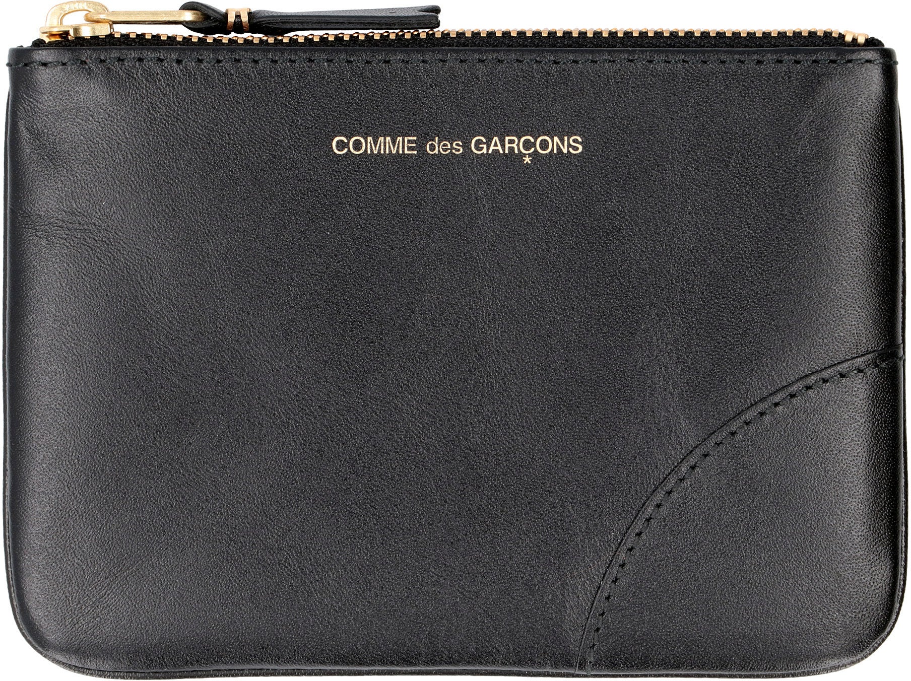 Logo detail flat leather pouch