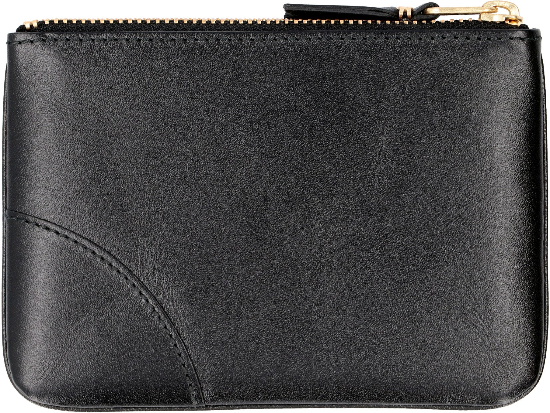 Logo detail flat leather pouch