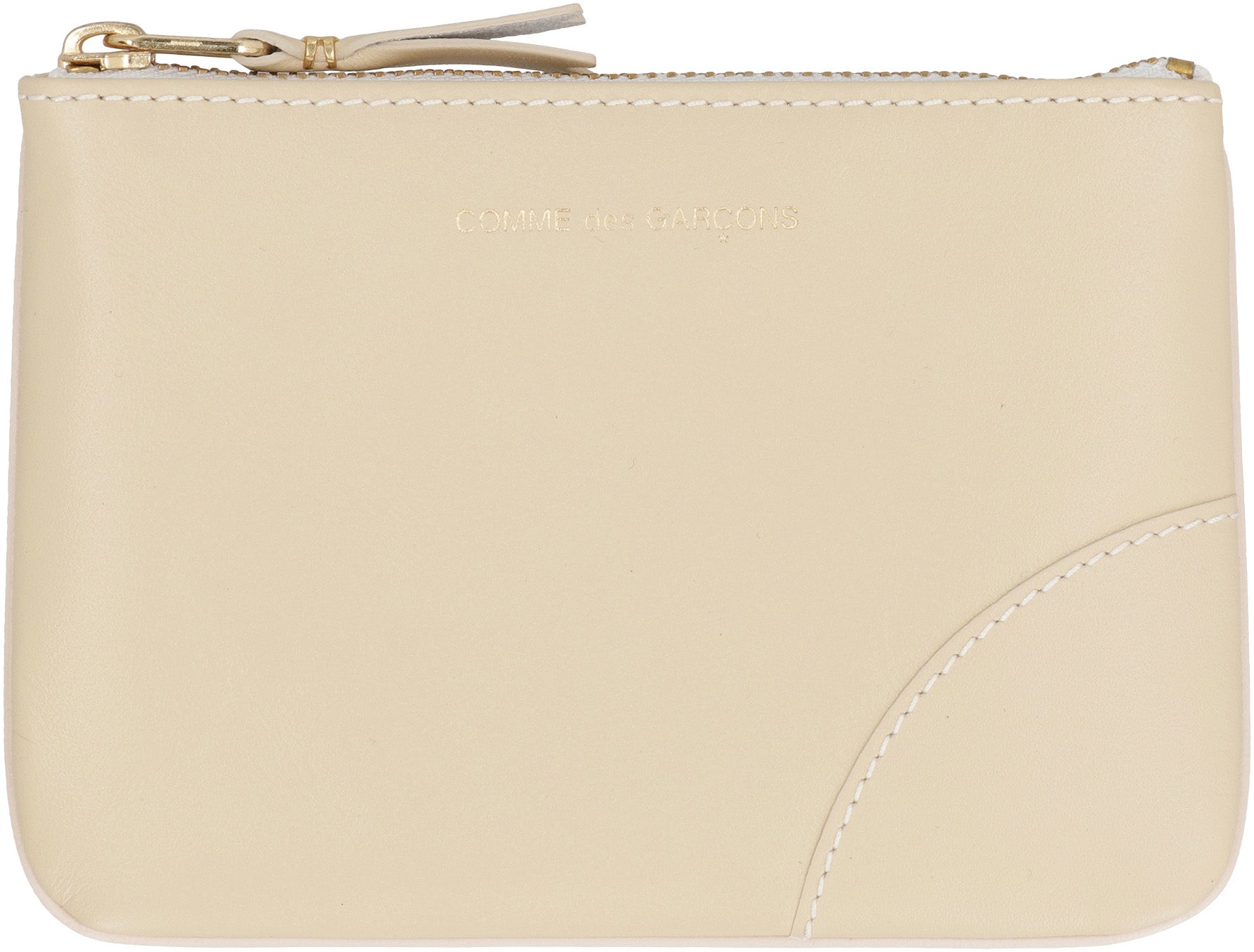 Logo detail flat leather pouch