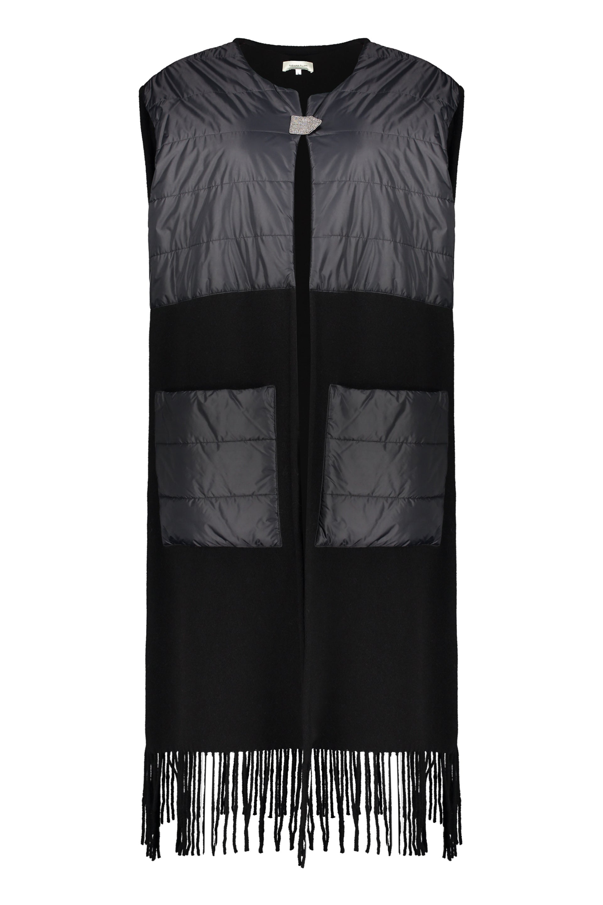 Padded vest in wool blend