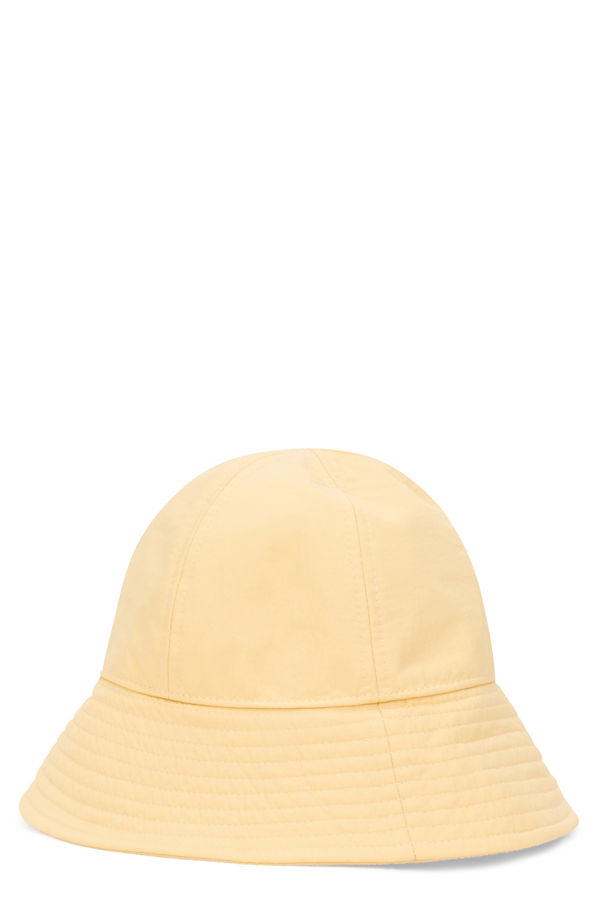 Light yellow bucket hat, versatile and lightweight.
