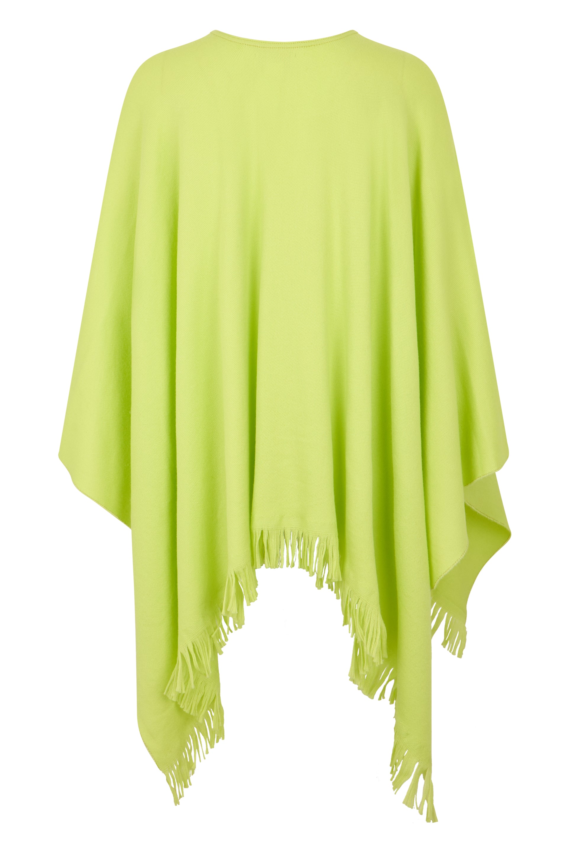 Lime asymmetric poncho, elegant and comfortable