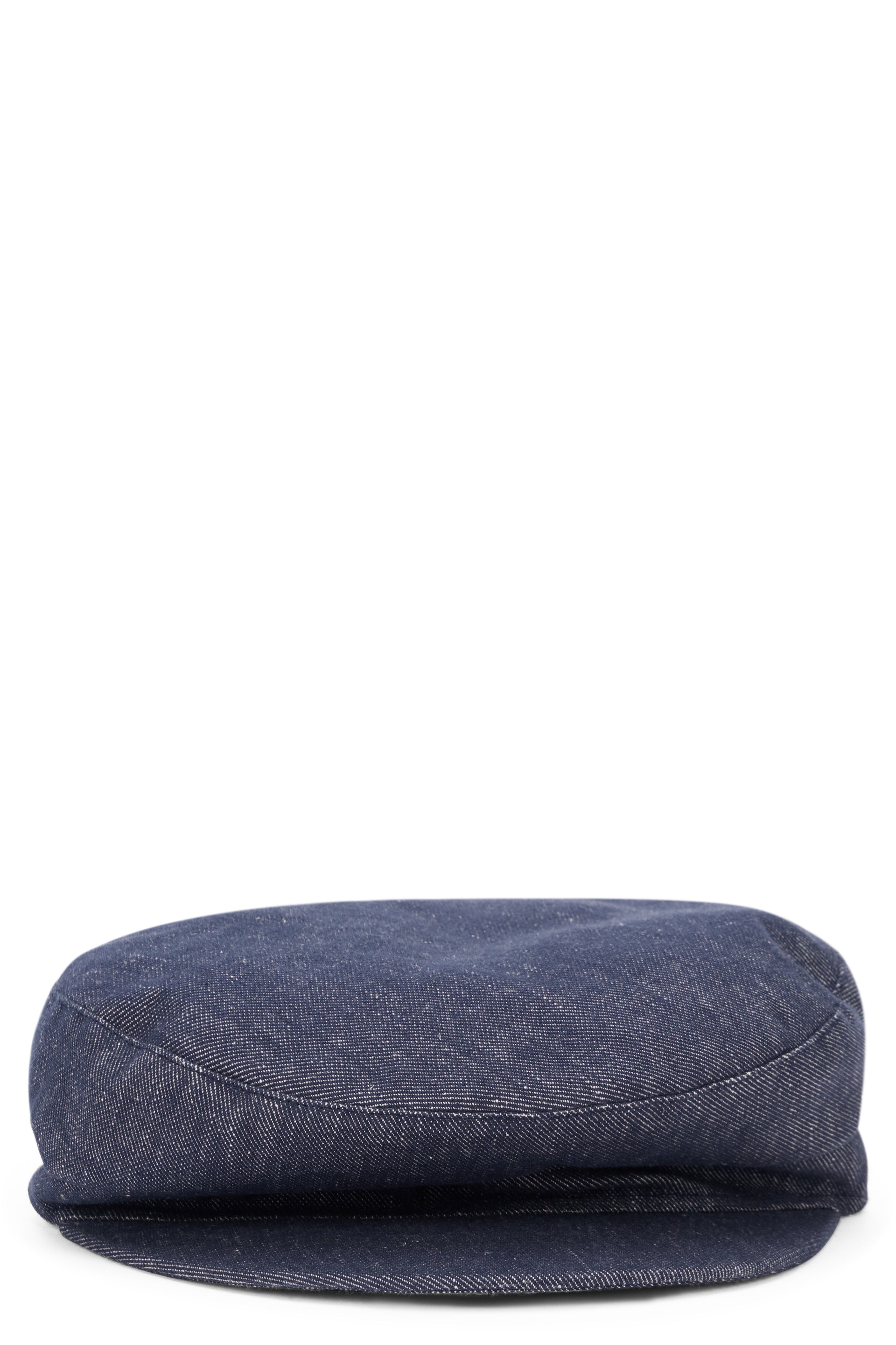 Dark blue denim hat, elegant and versatile.